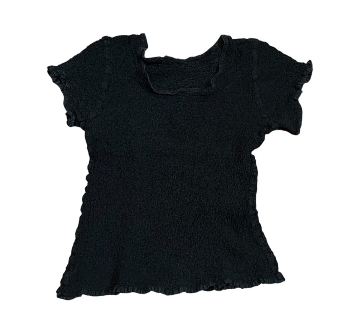 Issey Miyake TAX FREE 🇺🇸 issey miyake me pleated wrinkled black tee Size S / US 4 / IT 40 - 1 Thumbnail