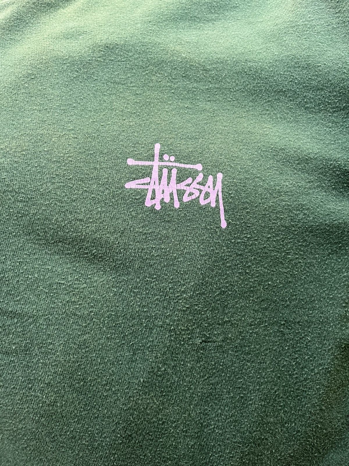 Stussy Stüssy Basic Logo Long Sleeve Tee — Forest Green / Pink Size US L / EU 52-54 / 3 - 3 Thumbnail