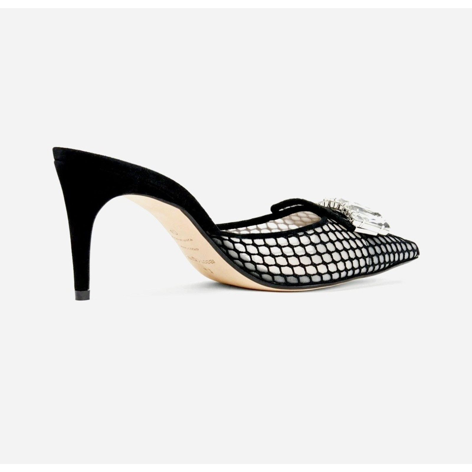 Sergio Rossi SERGIO ROSSI Mule Shoes US7 EU37 Mesh Rhinestone Size US 7 / IT 37 - 3 Thumbnail