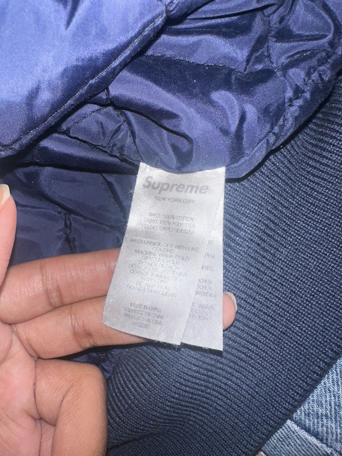 Supreme Supreme Washed Knockout Denim Varsity Jacket 'Washed Blue' Size US L / EU 52-54 / 3 - 5 Thumbnail