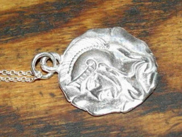 Designer Sterling Silver Greek Warrior Coin Charm Necklace Size ONE SIZE - 3 Thumbnail