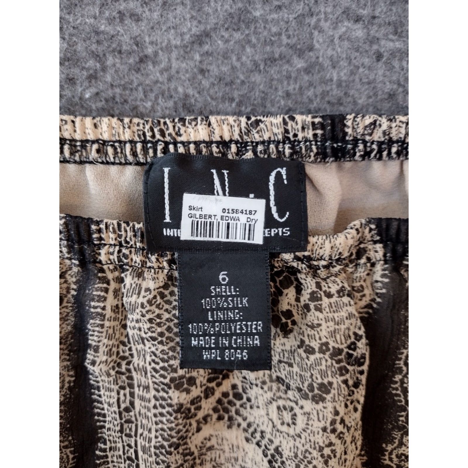 Vintage INC International Concepts Skirt Silk Size 6 Brown/Black A-Line Women's Midi Paisley Bohemian Fall Spring Summer Winter Size 28" / US 6 / IT 42 - 5 Thumbnail