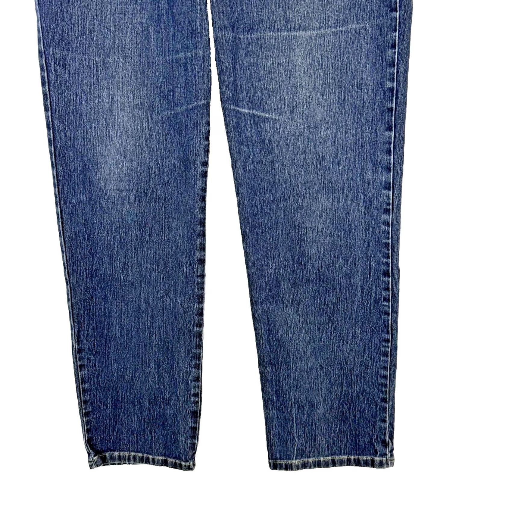Vintage Relativity Jeans Women's 35 X 28 Blue Denim Stretch High Rise Straight Leg Pockets Size 24" / US 00 / IT 34 - 3 Thumbnail