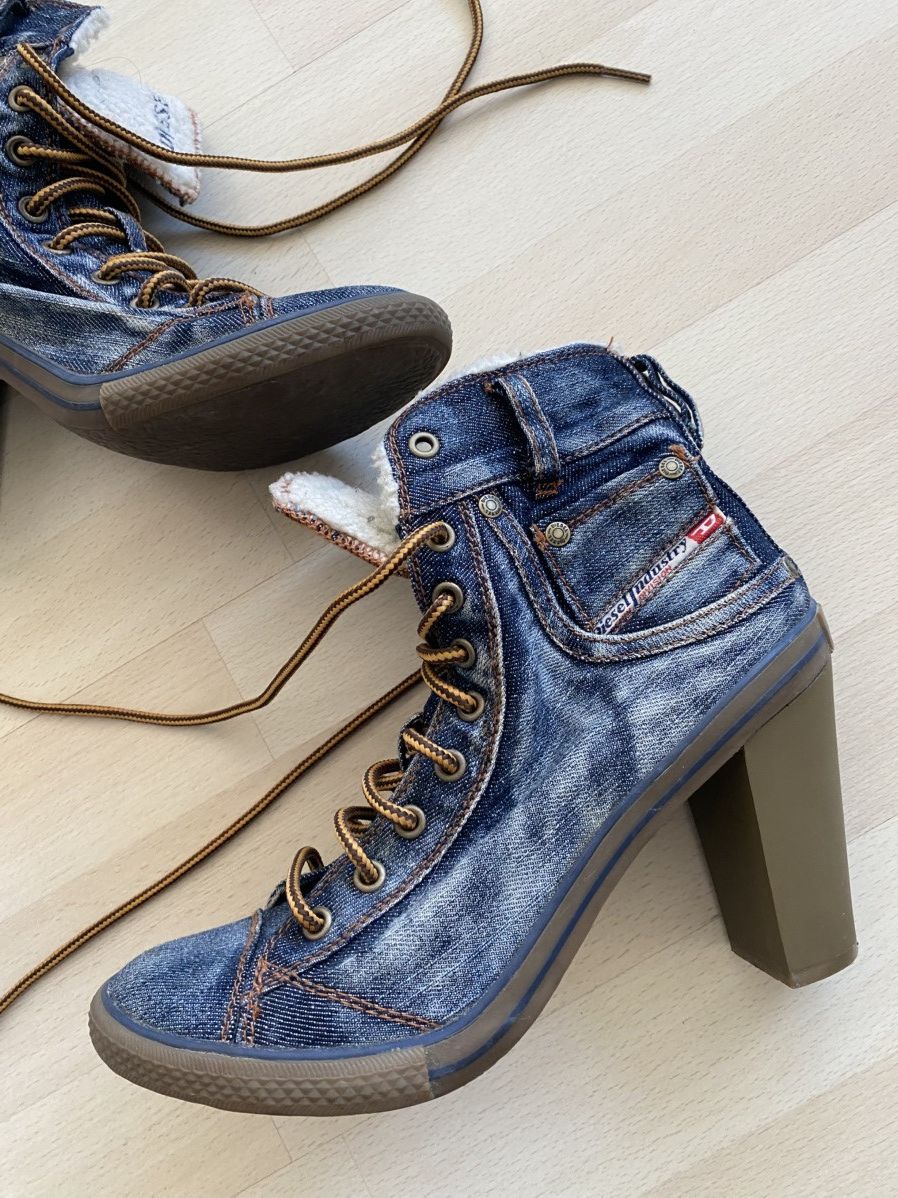 Diesel Diesel Vintage Denim Insulated Y2K Heels Size US 11 / IT 41 - 2 Thumbnail