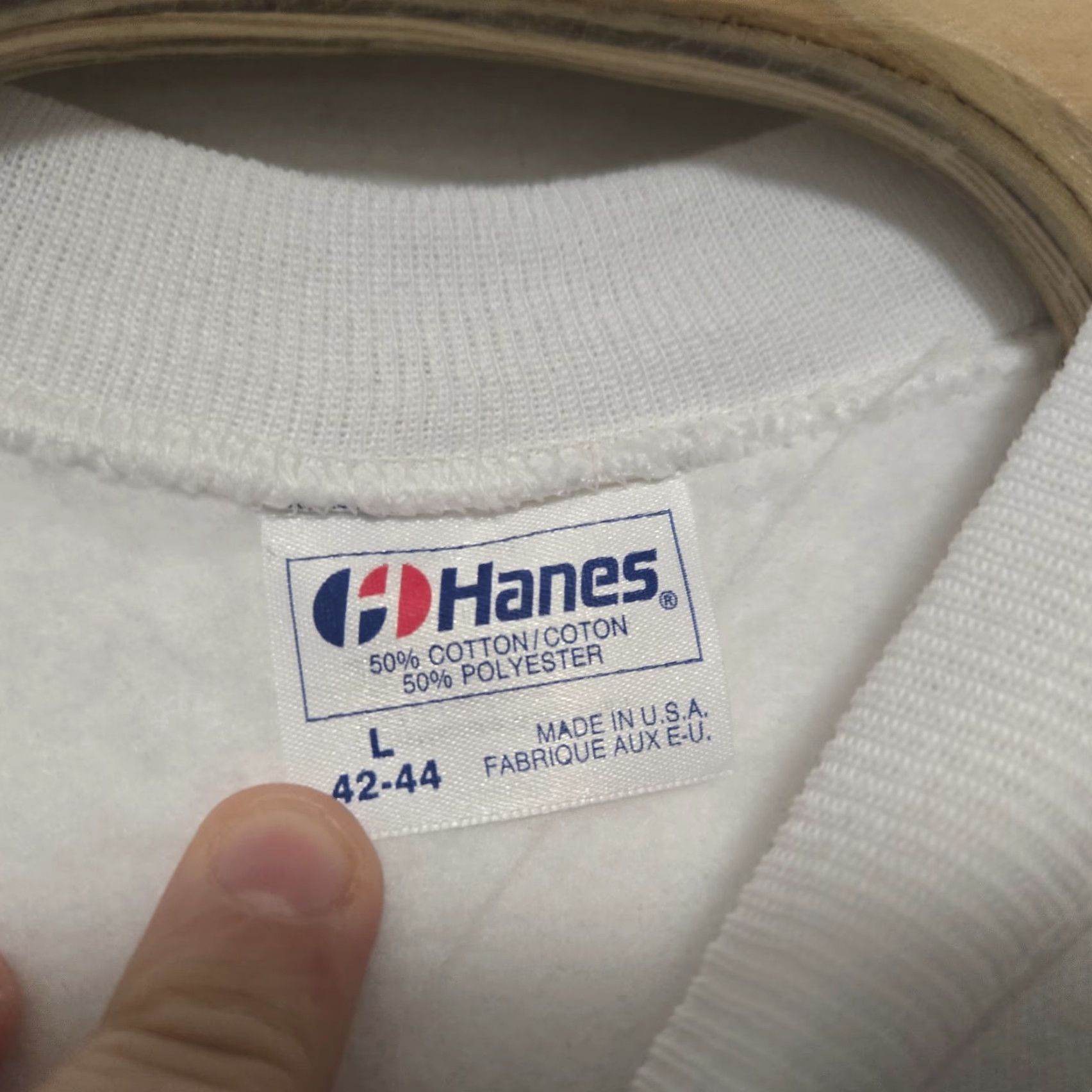 Hanes VTG 1991 Desert Storm Crewneck Sweatshirt Mens L White Hanes USA 90s Military Graphic Print Pullover Size US L / EU 52-54 / 3 - 6 Thumbnail