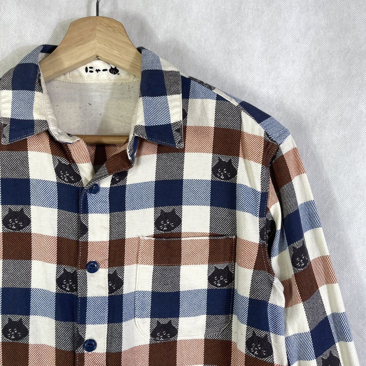 Issey Miyake × Ne-Net Ne-net Cat Head Multilogo Checkered Flannel Shirt Size XS / US 0-2 / IT 36-38 - 2 Thumbnail