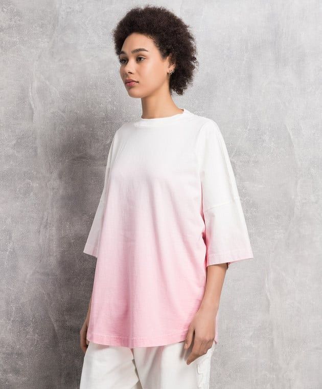 Pink Gradient Back Logo Oversized T-Shirt
