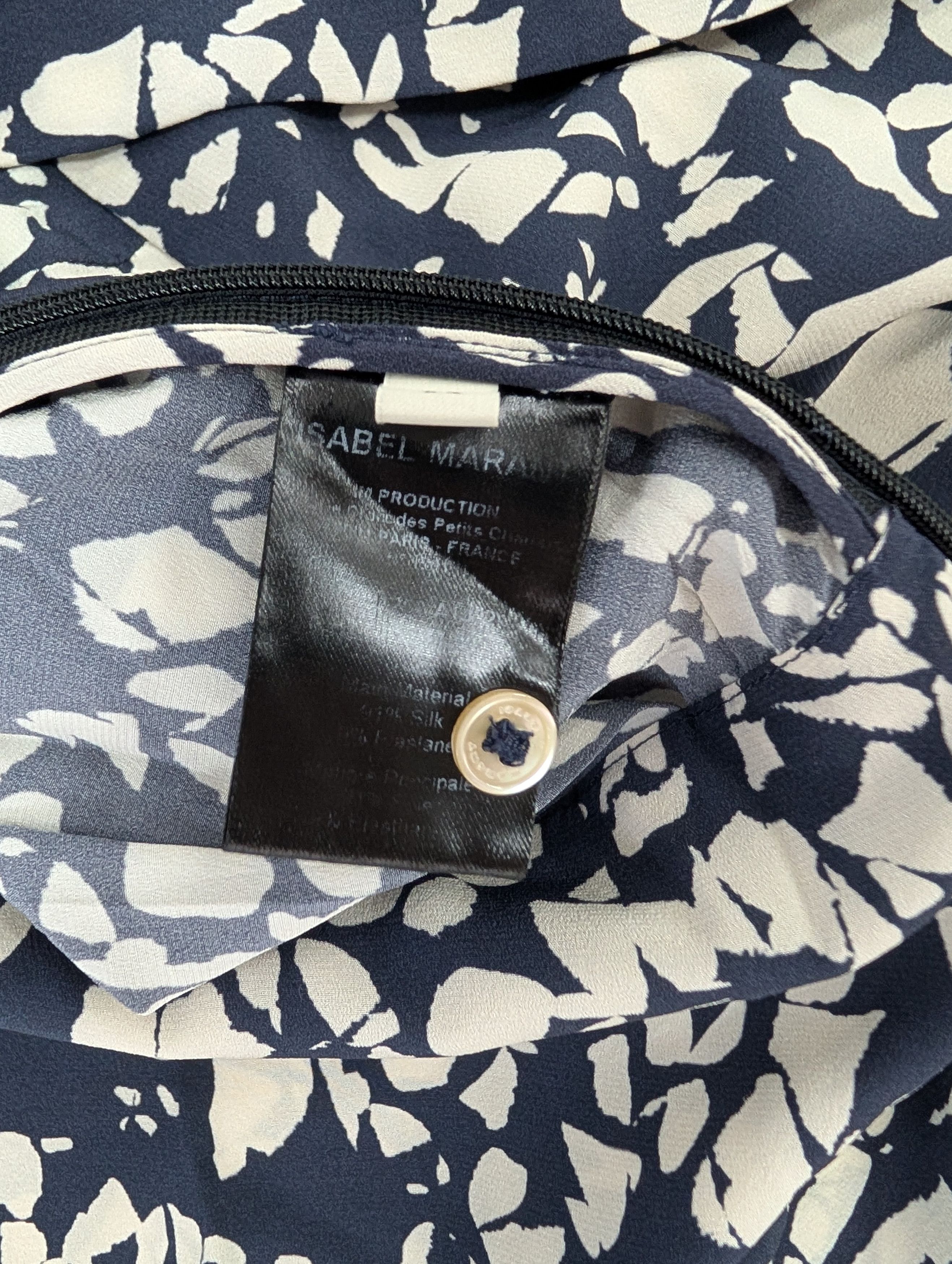 Isabel Marant Isabel Marant Navy Silk Sakura Print Blouse Size XS / US 0-2 / IT 36-38 - 7 Thumbnail