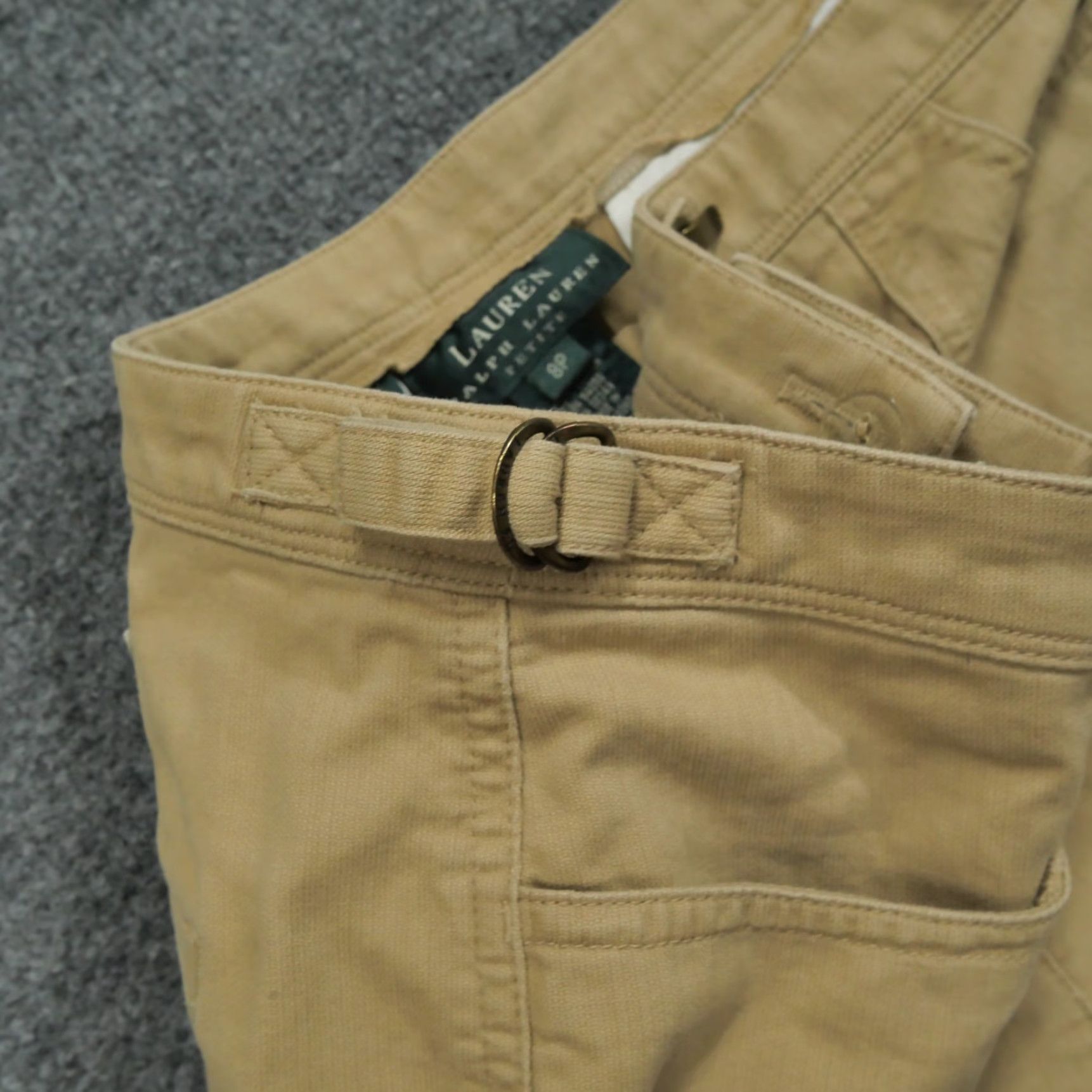 Ralph Lauren VINTAGE Ralph Lauren Pants Womens 8 Petite 8P Tan Brown Military Cropped Y2K Straight Pockets Beiges Brown Cropped 24in Inseam Womens Size 30" / US 8 / IT 44 - 5 Thumbnail