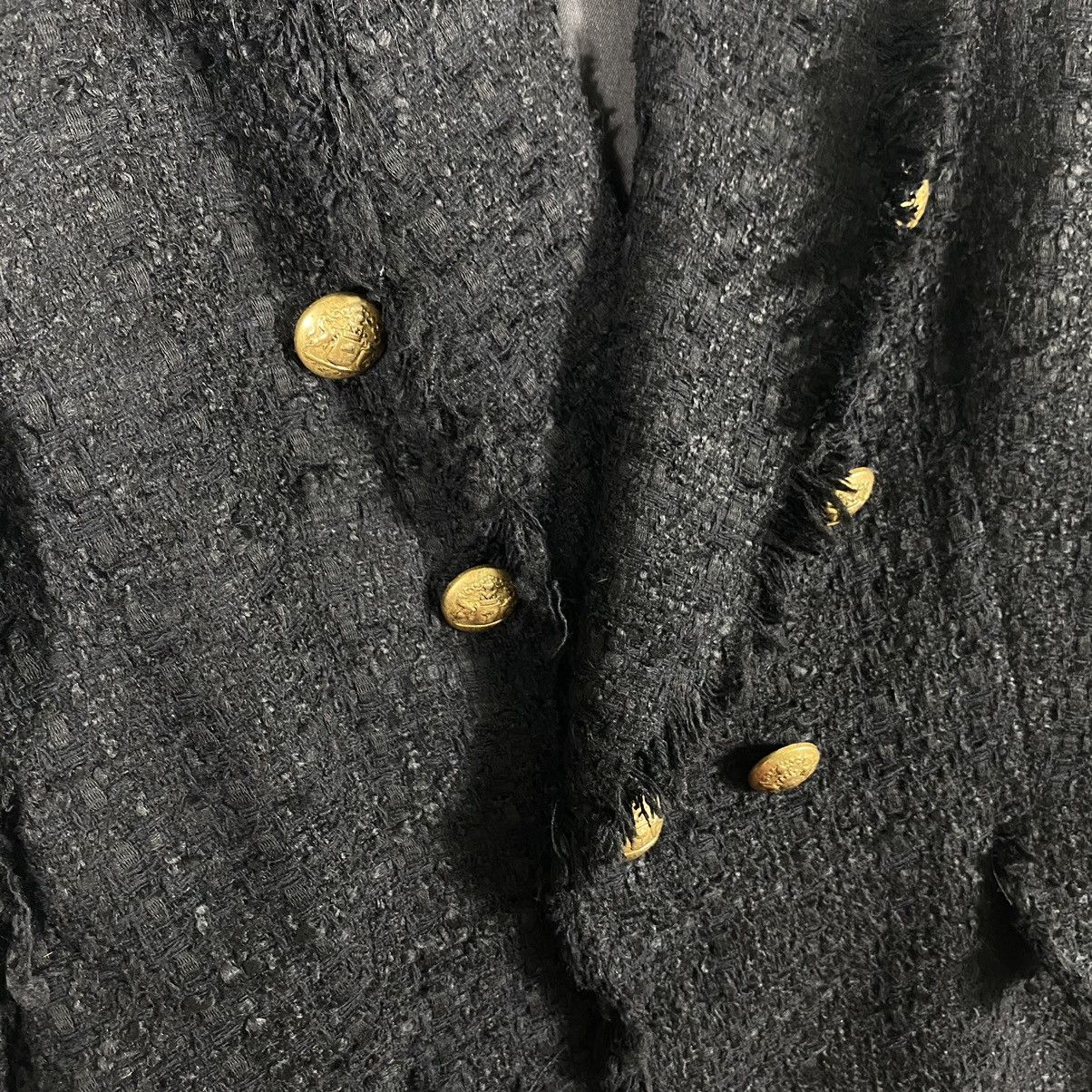 Other × Zara Zara Black Blazer Tweed Whit Gold Button Coat Jacket Size S / US 4 / IT 40 - 8 Thumbnail