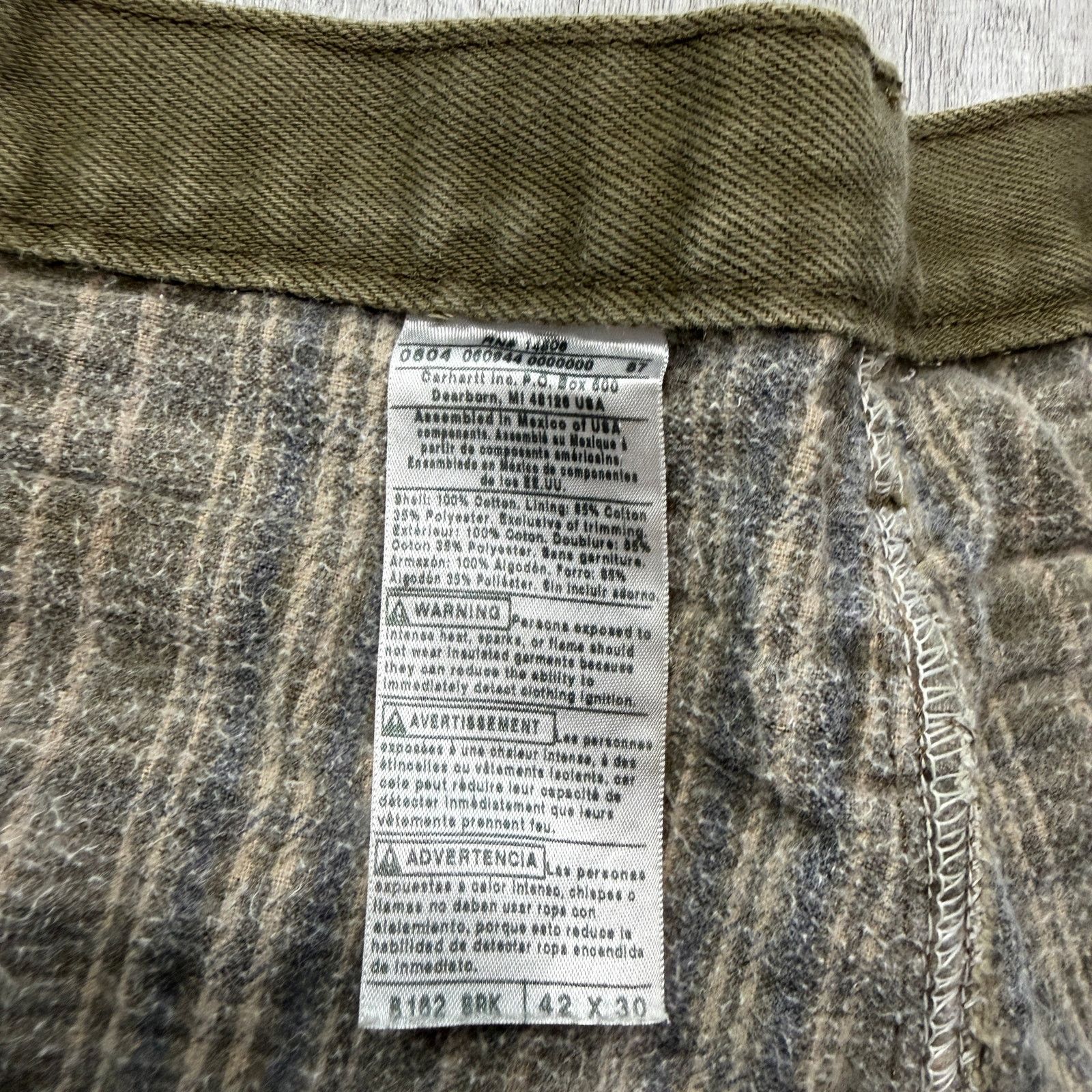 Carhartt Vintage Carhartt Flannel Lined Pants Men's 42x30 Olive Denim Size US 42 / EU 58 - 4 Thumbnail