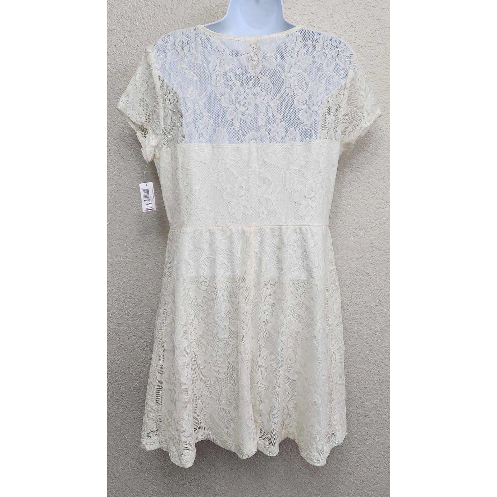 Other No boundaries Cream Lace Overlay Mini Dress XL 15 17 NWT Size XL / US 12-14 / IT 48-50 - 4 Thumbnail