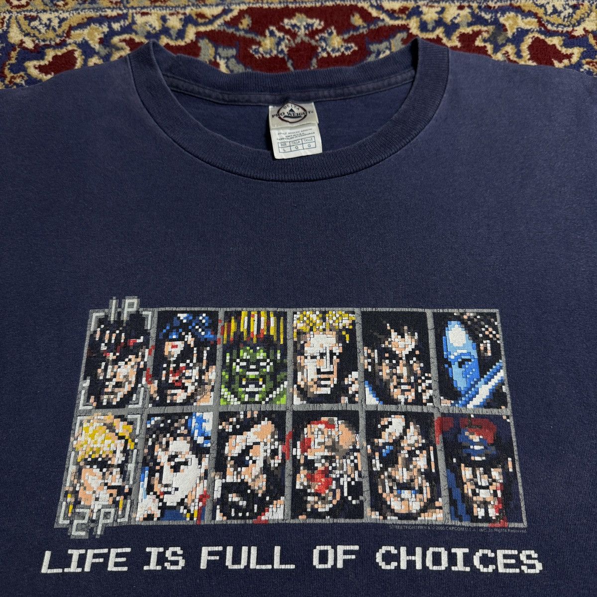 Vintage 2000s Street Fighter Capcom video game promo tee