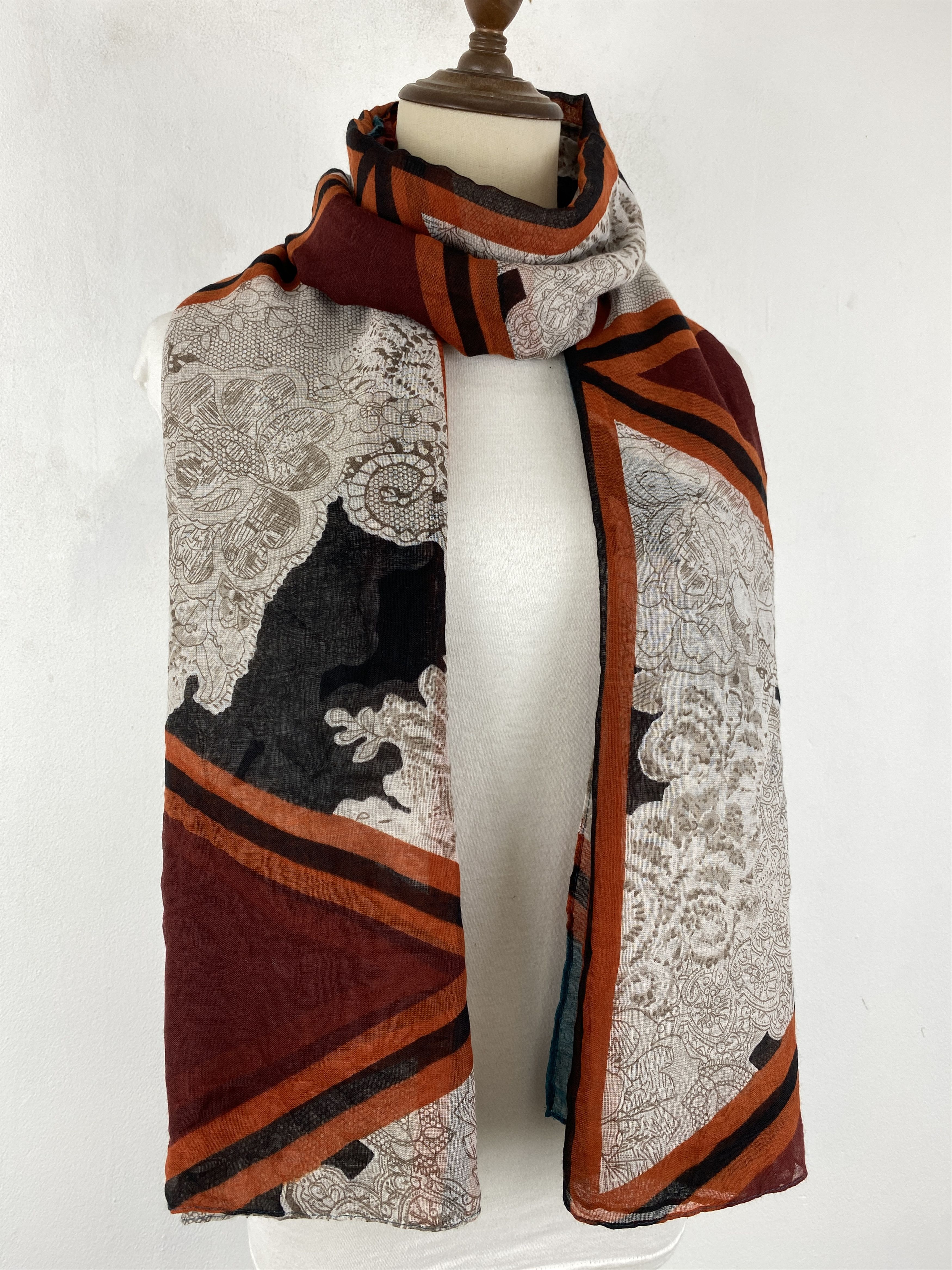 Japanese Brand × Vintage Vintage Japanese Wool Shawl Babushka head Scarf SN0036 Size ONE SIZE - 2 Thumbnail