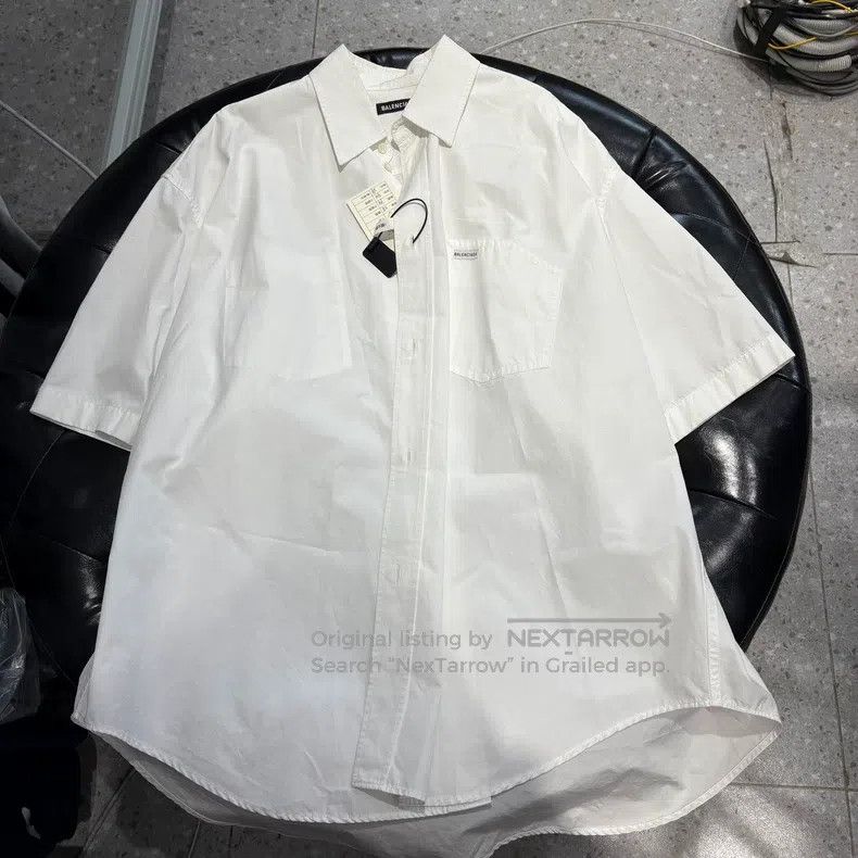 Balenciaga Balenciaga Teal Electric Embroidered Logo Short Sleeve, Si Size XS / US 0-2 / IT 36-38 - 1 Thumbnail