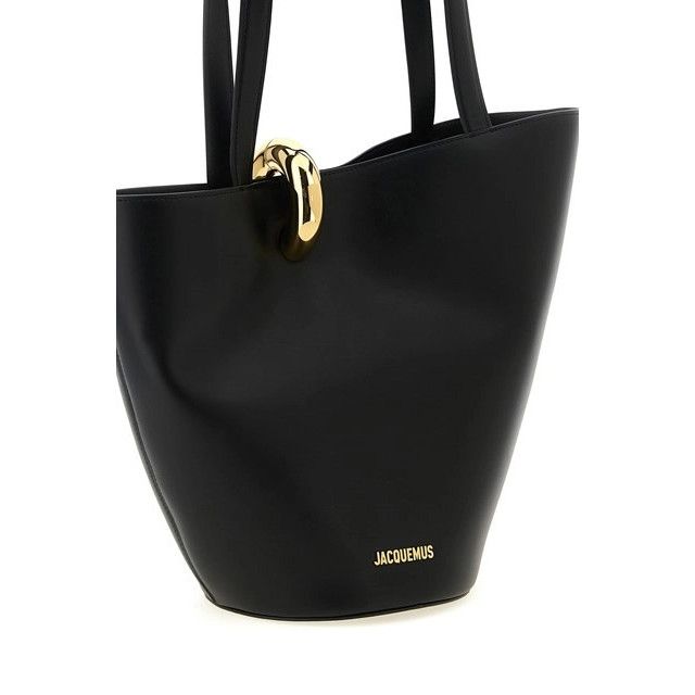Jacquemus JACQUEMUS The Medium Bambola Black Leather Bucket Bag New/Au Size ONE SIZE - 3 Thumbnail