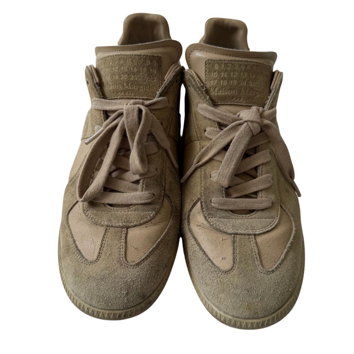 Maison Margiela Maison Margiela Leather Low-Top German Trainer GAT Beige Size US 9 / EU 42 - 3 Thumbnail
