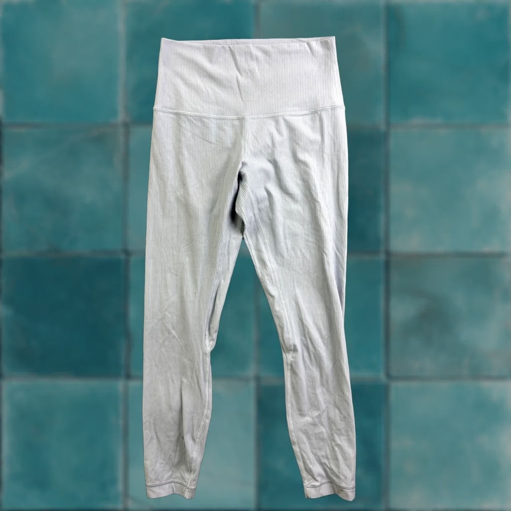 Lululemon Lululemon Ribbed High Rise Leggings Womens 6 Blue Grey Yoga Athletic 7/8 Pant Size 28" / US 6 / IT 42 - 1 Thumbnail