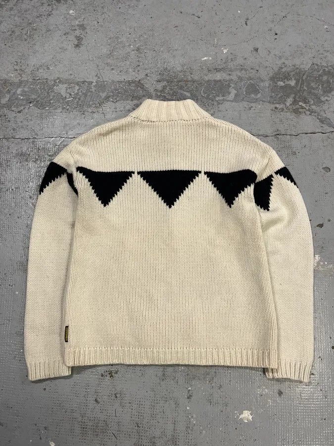 Armani Armani Triangle Cream Wool Zip-Up Sweater Size US L / EU 52-54 / 3 - 7 Thumbnail