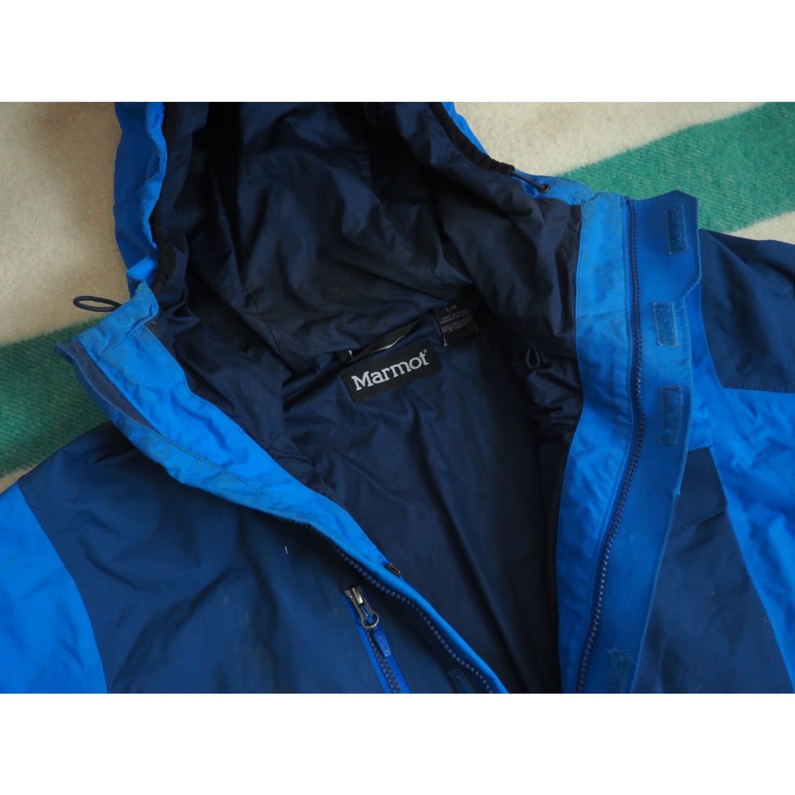 Marmot Marmot Jacket Mens L Blue Windbreaker Hooded Full Zip Outdoor Hiking Tower Boot Pack Style Outdoor 90s (if applicable) Size US L / EU 52-54 / 3 - 4 Thumbnail