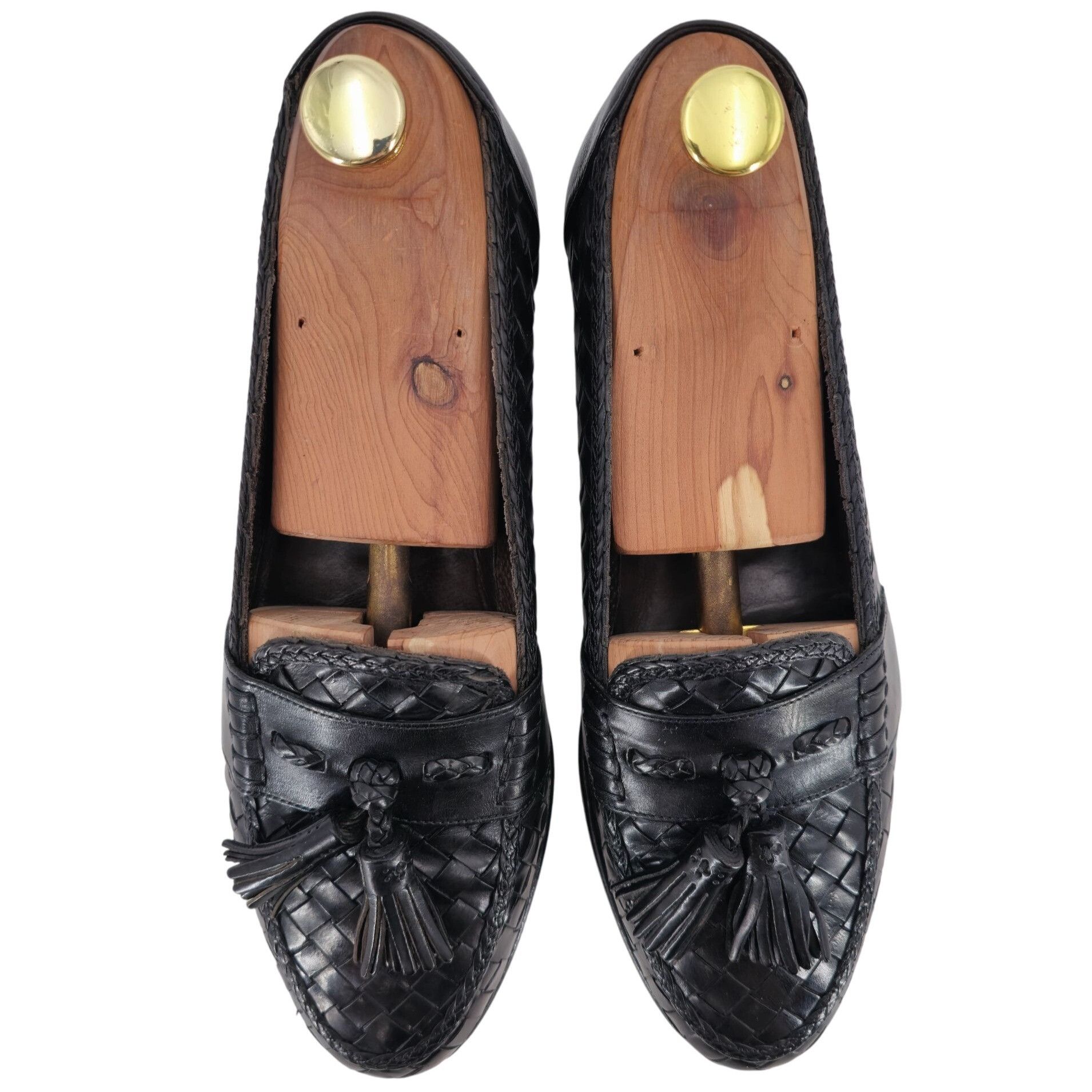 Bragano × Cole Haan Vintage Bragano Cole Haan Italy Black Woven Leather Tassel Size US 8 / EU 41 - 10 Thumbnail