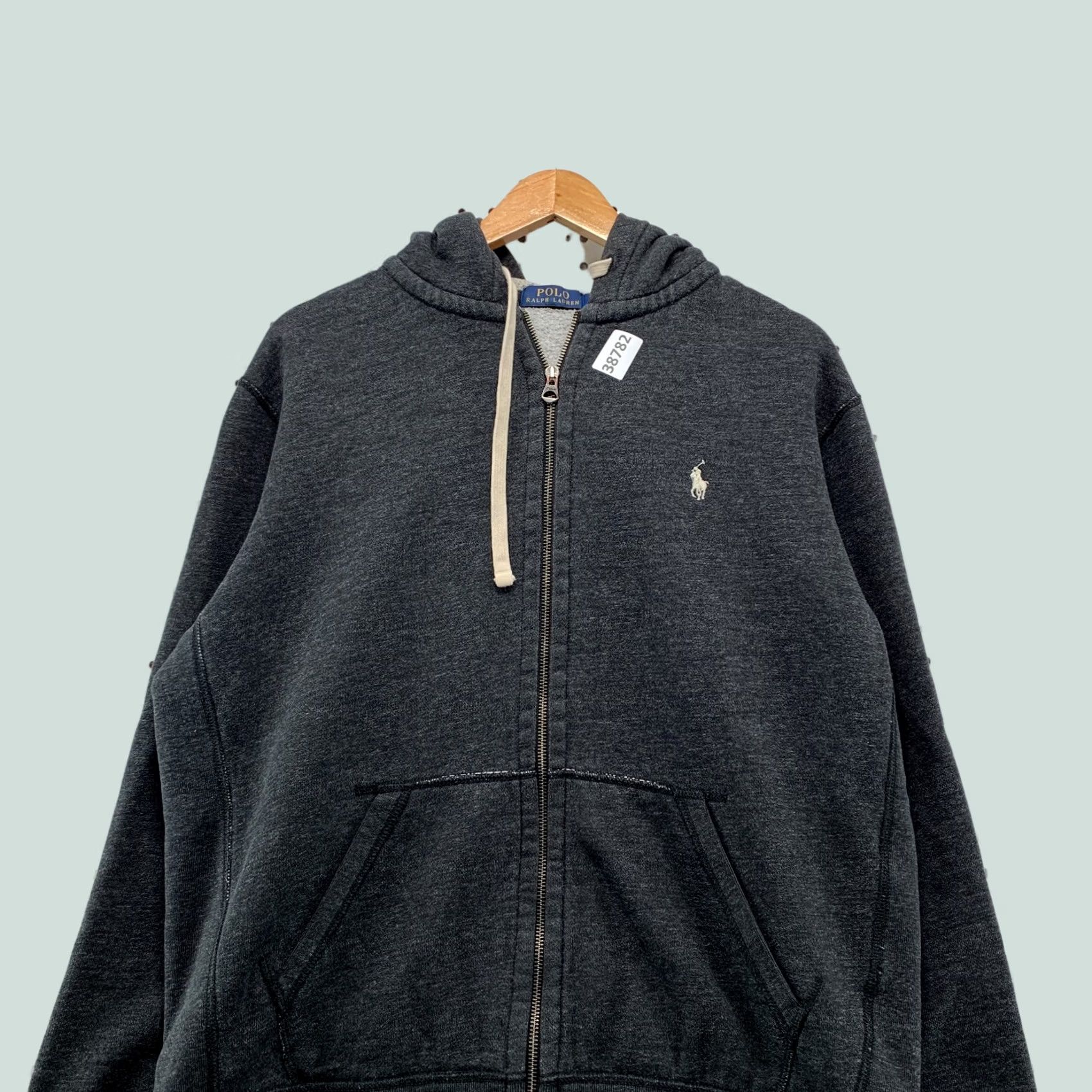 Polo Ralph Lauren Polo Ralph Lauren Hoodie Zip Sweatshirt Mens Large Thermal Hooded Gray Size US L / EU 52-54 / 3 - 1 Thumbnail