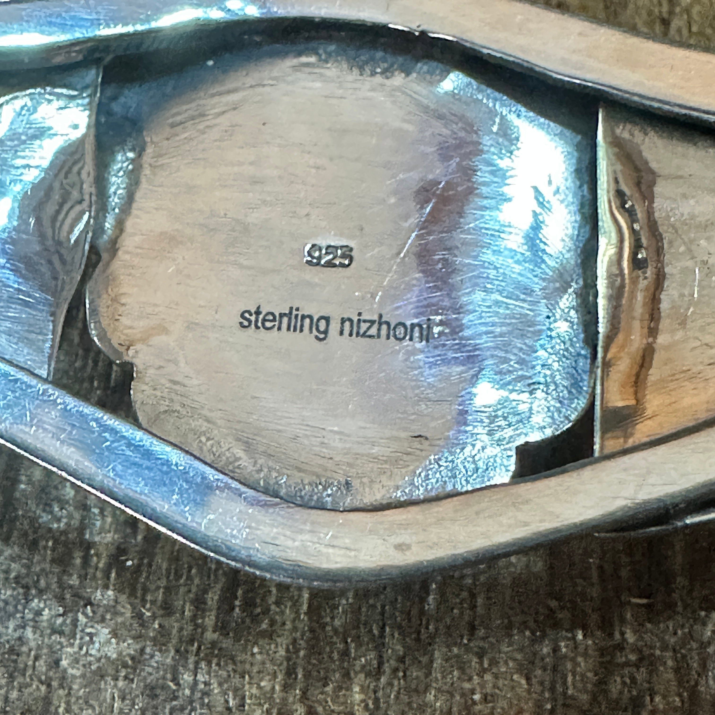 Other Handmade Sterling Silver & Kingman Turquoise Cuff Bracelet, Size ONE SIZE - 8 Thumbnail