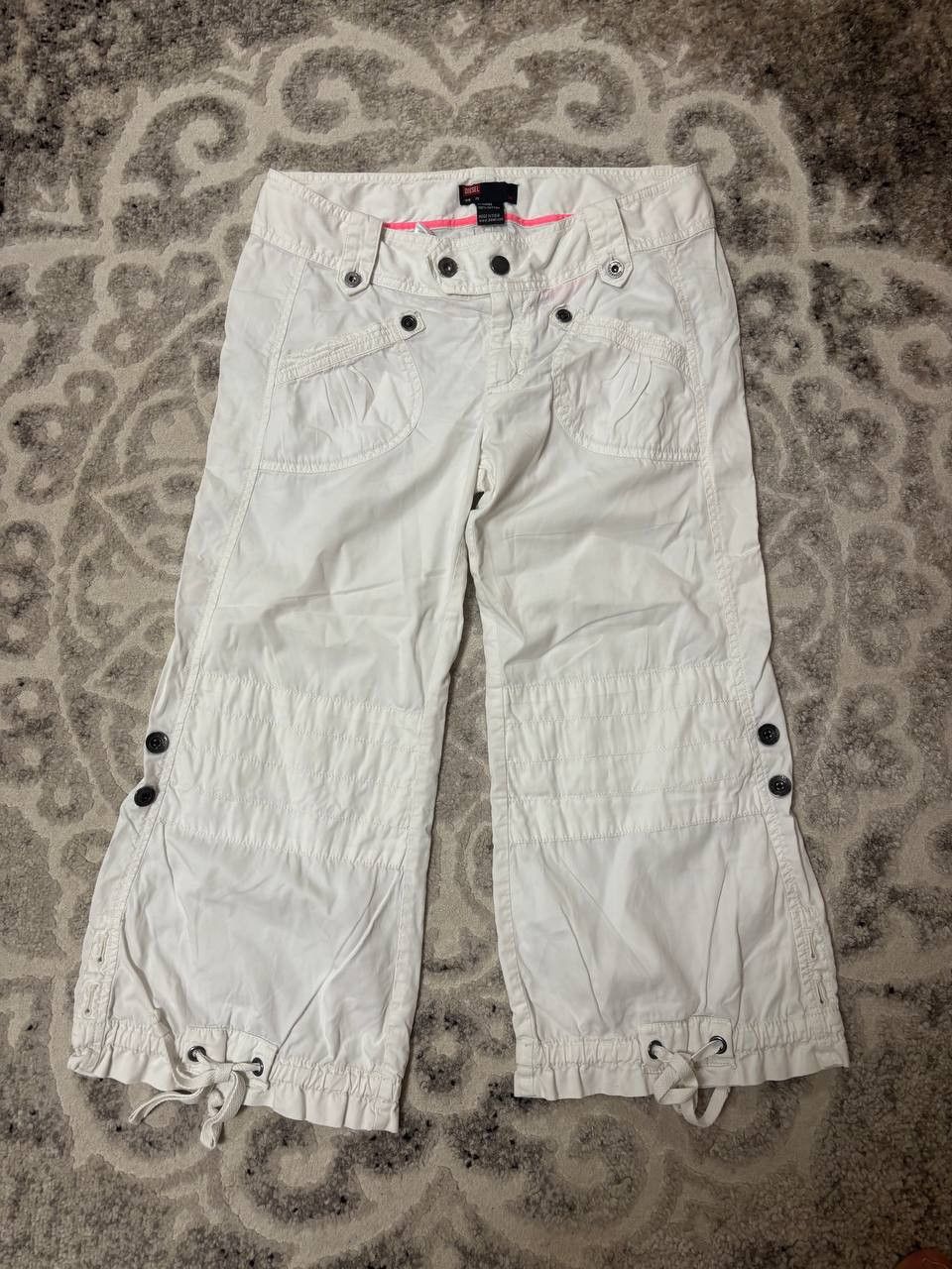 Diesel Diesel White Cargo Pants – Size 29 – Y2K Utility Style Size 29" - 2 Thumbnail