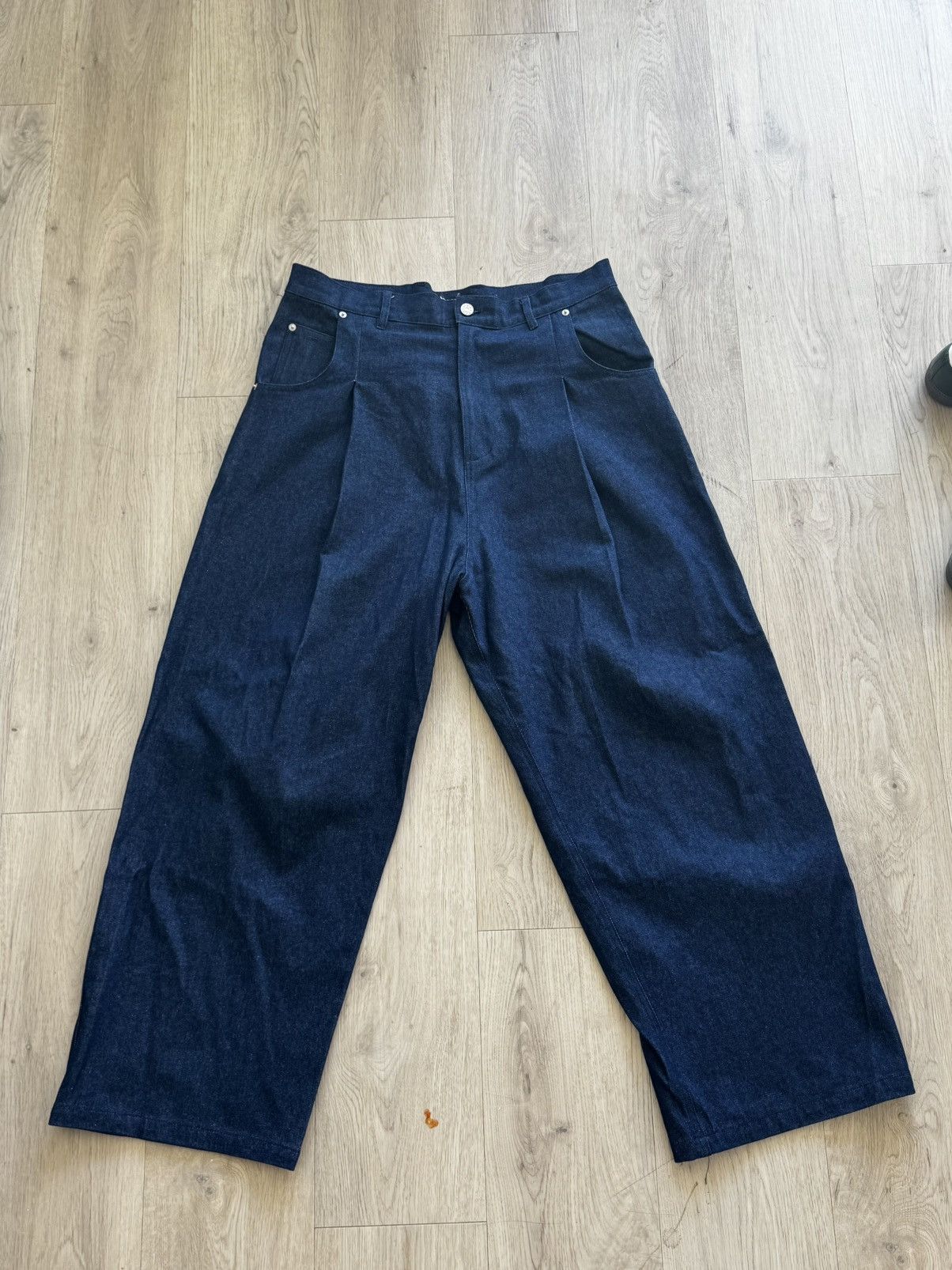 Other LABELESS Blue Glittery Tucked Denim Trousers Baggy Size 3 Size US 34 / EU 50 - 3 Thumbnail