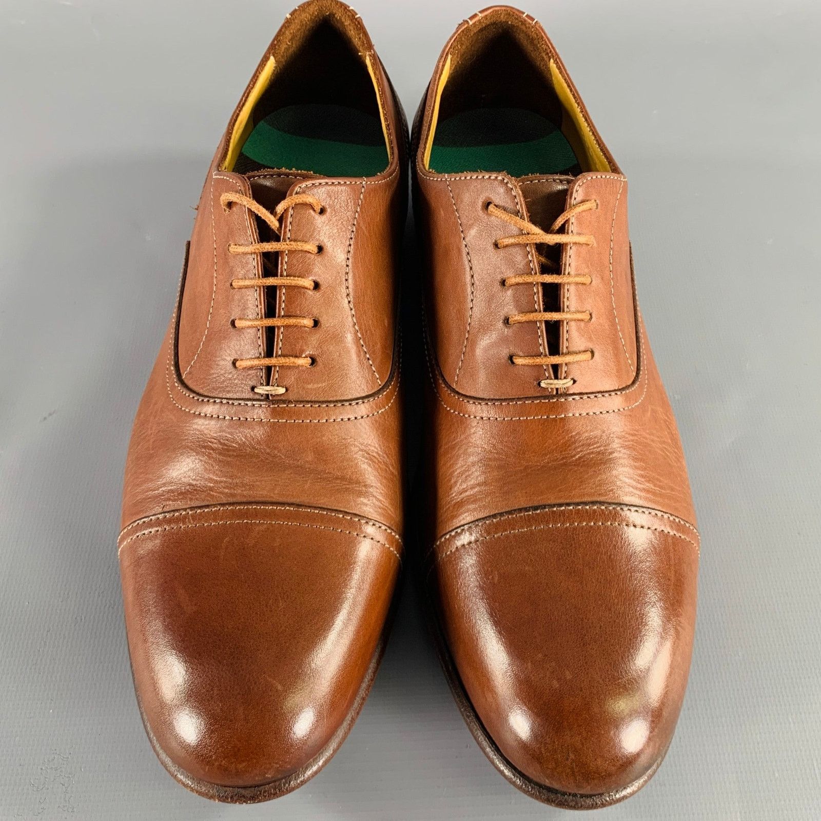 Paul Smith PAUL SMITH Size 7 Brown Leather Cap Toe Oxford Lace-Up Shoes Size US 7 / EU 40 - 4 Thumbnail