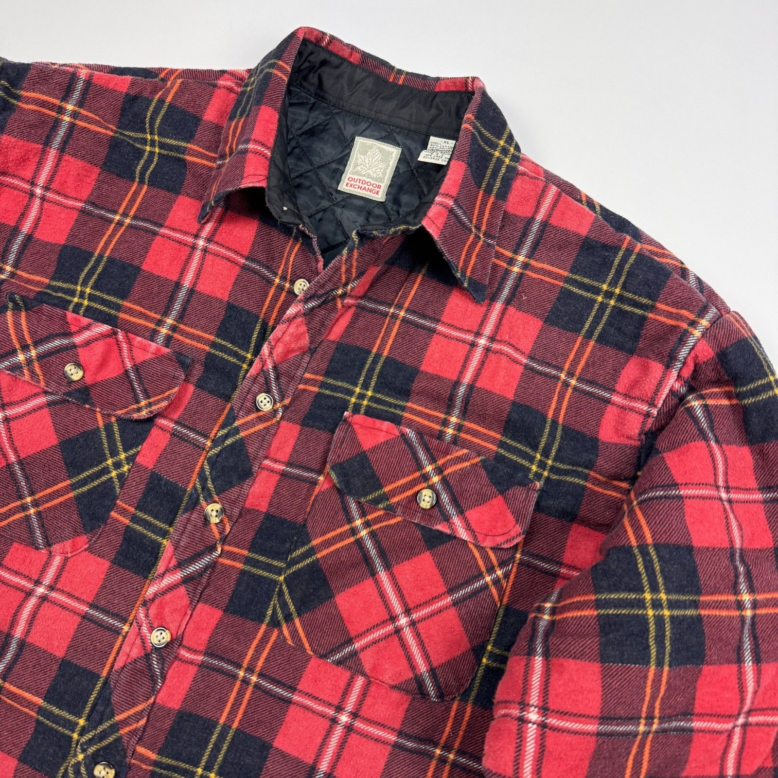 Flannel Quilted Lined Flannel Shacket Shirt Jacket Red Plaid Size US XL / EU 56 / 4 - 3 Thumbnail