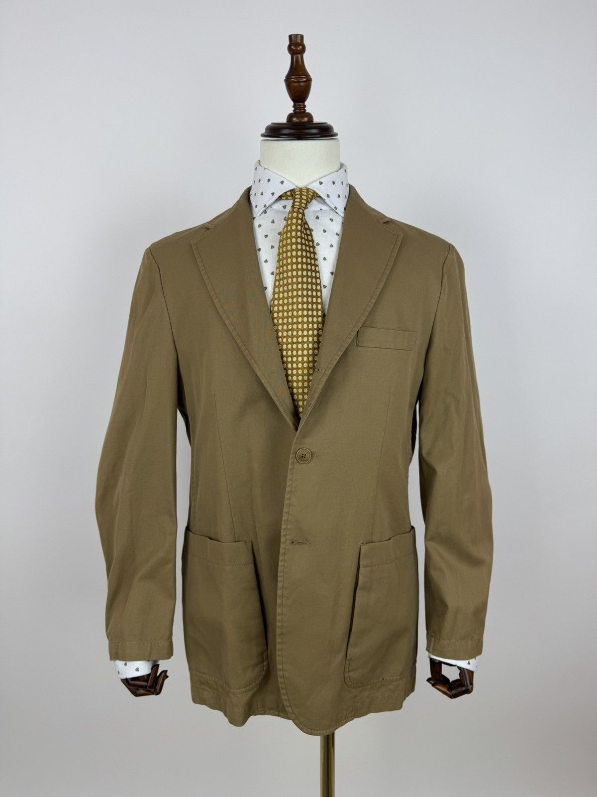 Other VASTO unlined Blazer cotton beige camel sports jacket sz 50 Size 42R - 6 Thumbnail