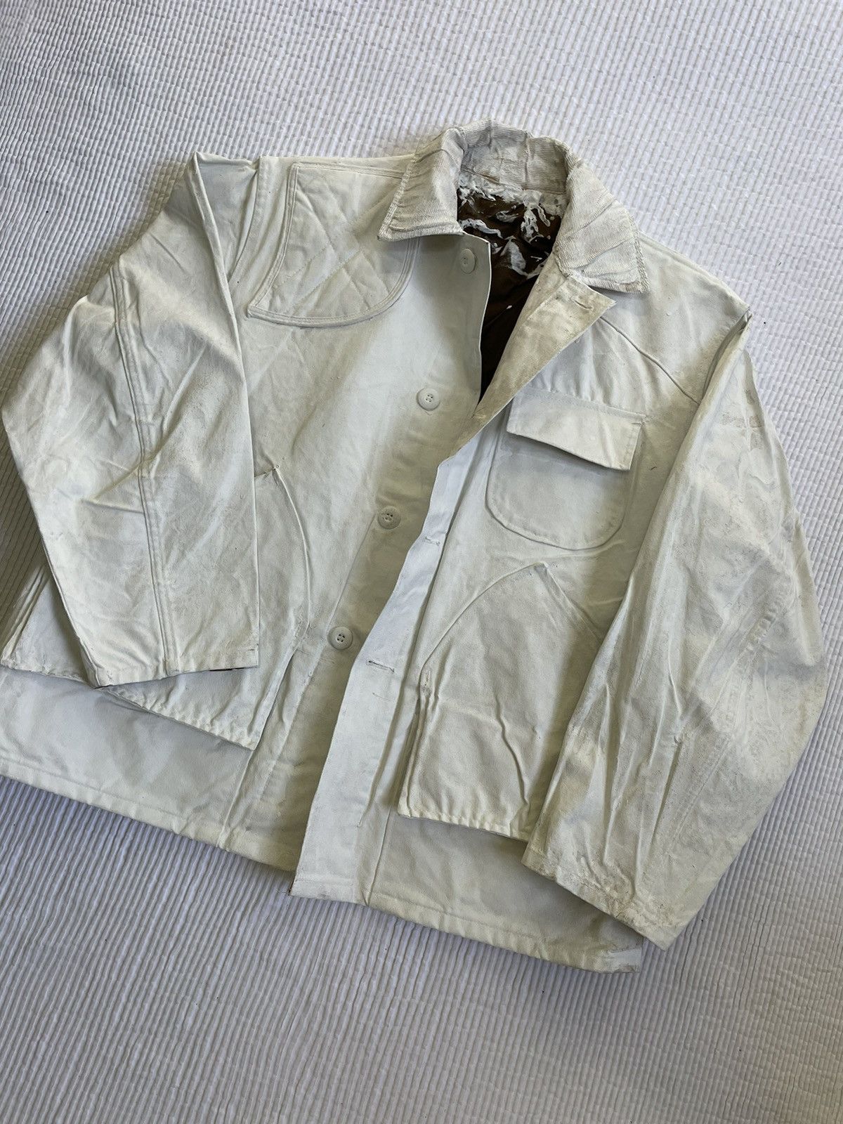 Handmade Duck Hunting Coat in White Size US L / EU 52-54 / 3 - 3 Thumbnail