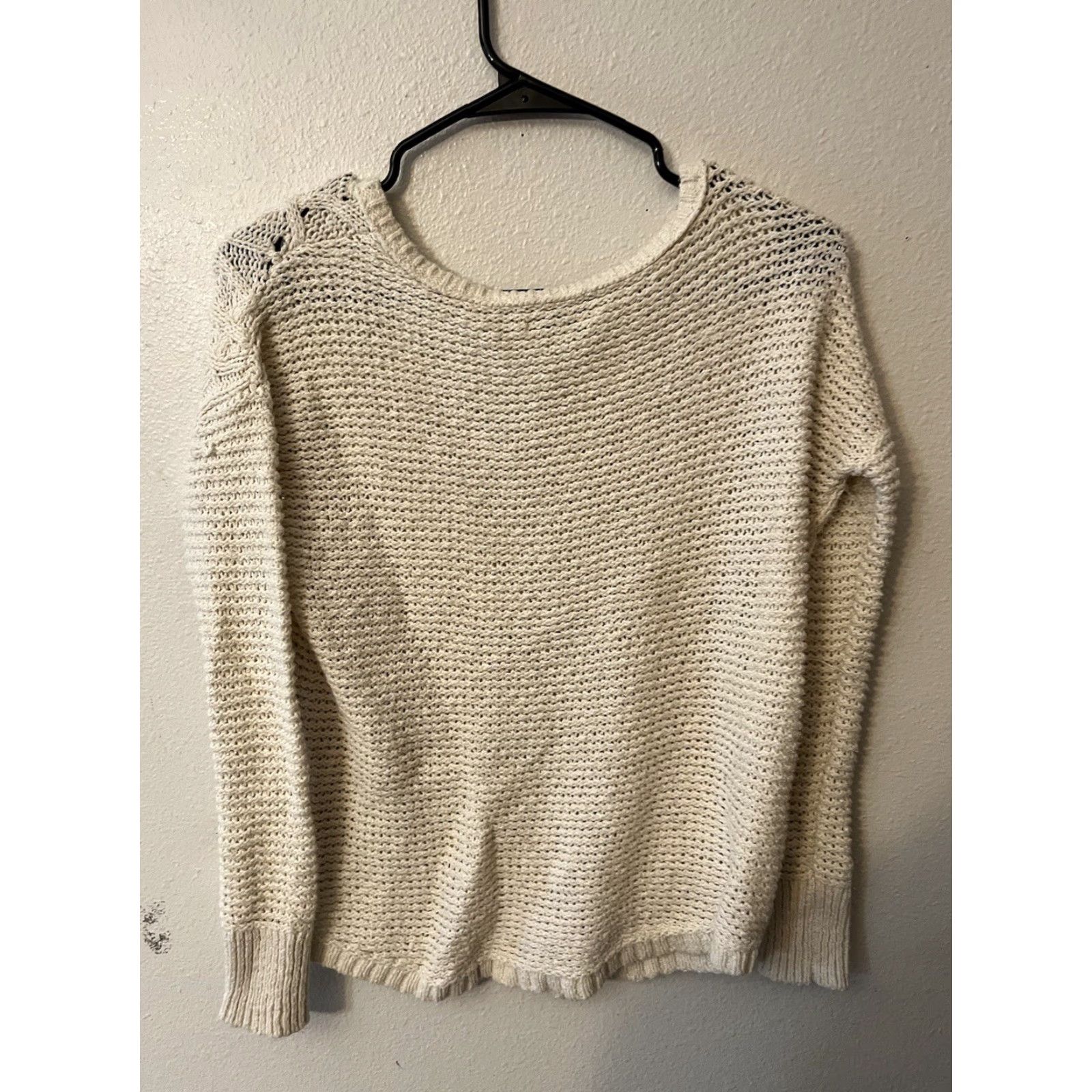 American Eagle Outfitters VINTAGE American Eagle Women Pullover Sweater Knit Long Sleeve V-Neck Casual XS Ivory 90s Classic Size XS / US 0-2 / IT 36-38 - 3 Thumbnail