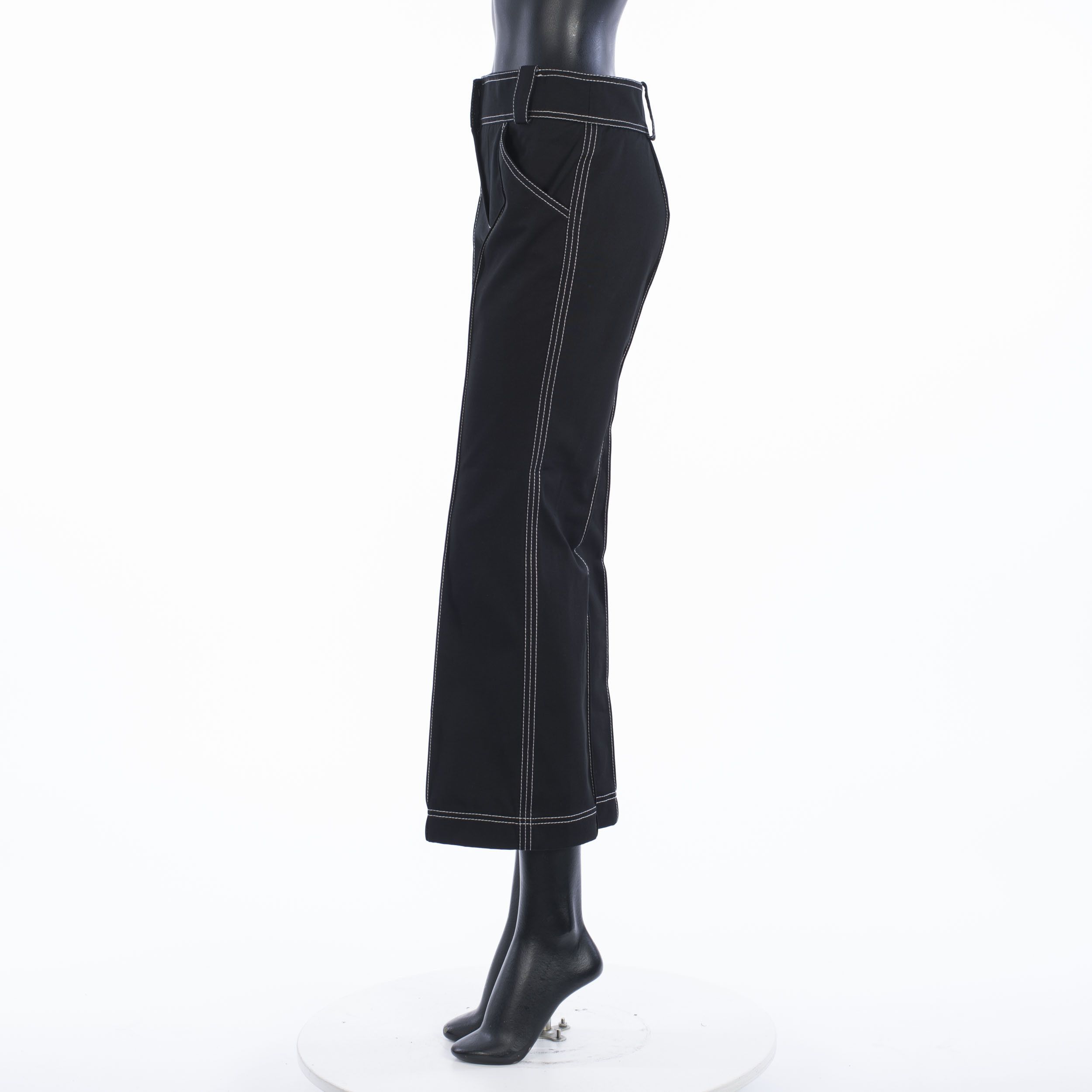 Fendi Pants In Black Cotton With Contrasting Stitch Detailing Size 27" / US 4 / IT 40 - 3 Thumbnail
