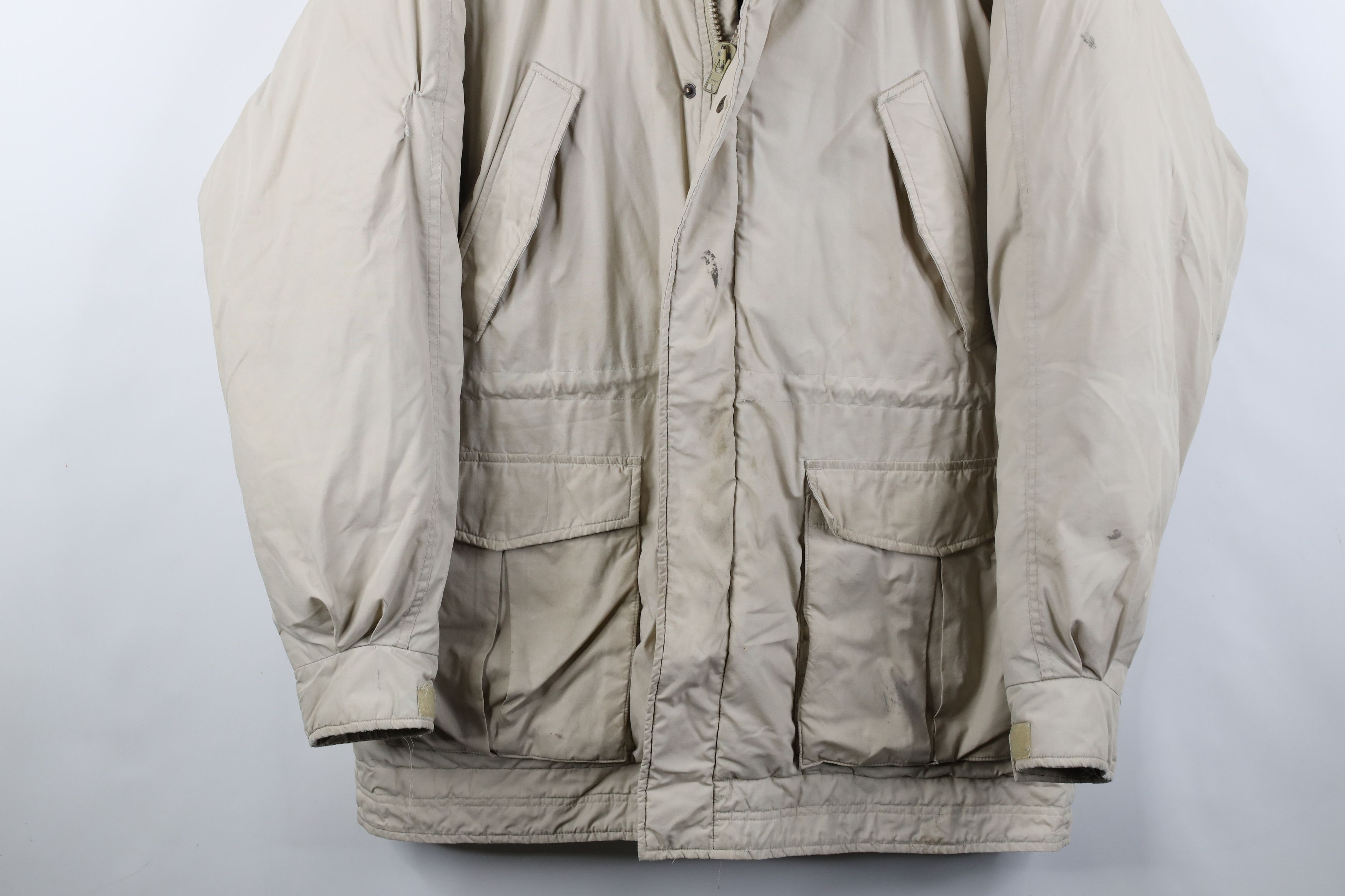 Vintage Vintage 90s Streetwear Down Insulated Puffer Jacket Beige Size US XL / EU 56 / 4 - 3 Thumbnail