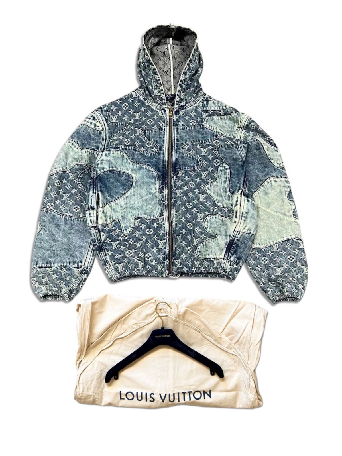 Louis Vuitton × Nigo Louis Vuitton X Nigo 50 Monogr Patchwork Denim hoodie Jacket Size US M / EU 48-50 / 2 - 1 Thumbnail