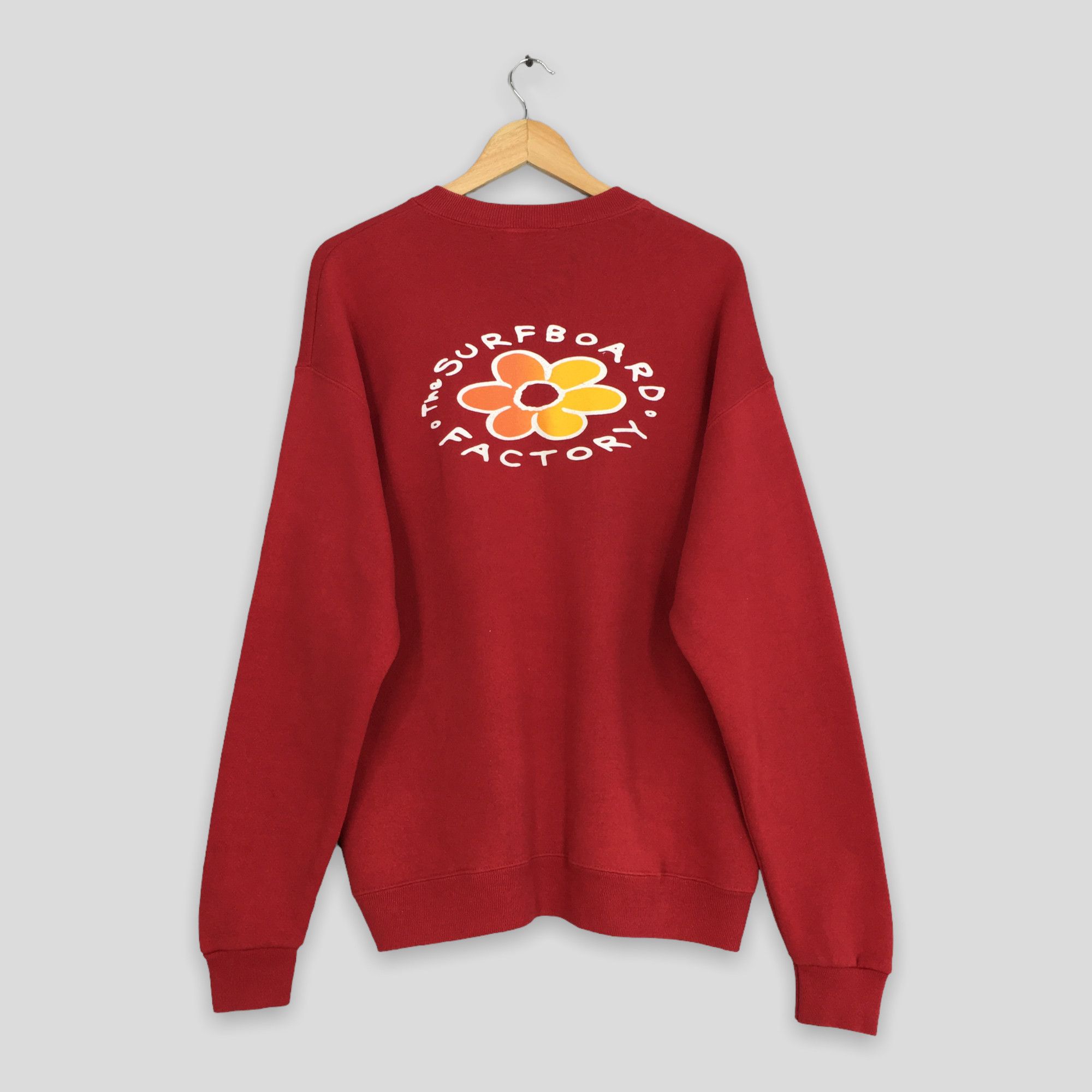 Vintage Vintage 90's The Surfboard Factory Red Sweatshirt Large Size US L / EU 52-54 / 3 - 6 Thumbnail