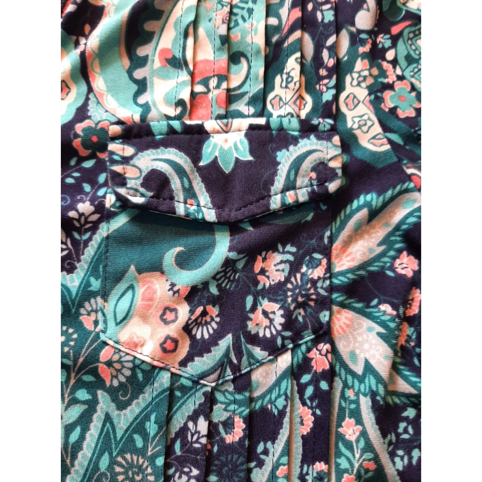 Vintage By Design Studio 3/4 Sleeve Floral Shirt Blue Top Womens Large L Size L / US 10 / IT 46 - 3 Thumbnail