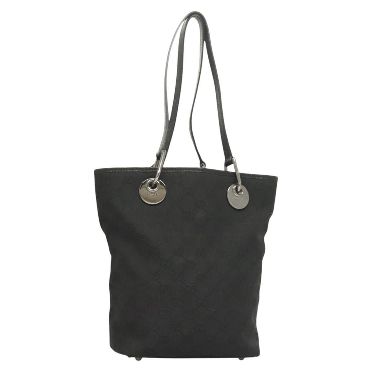 Gucci GUCCI GG Canvas Tote Bag Black Size ONE SIZE - 1 Thumbnail