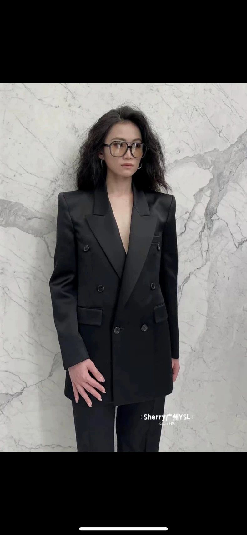 Saint Laurent Paris Saint Laurent Paris Silk double-breasted smoking blazer Size XS / US 0-2 / IT 36-38 - 3 Thumbnail