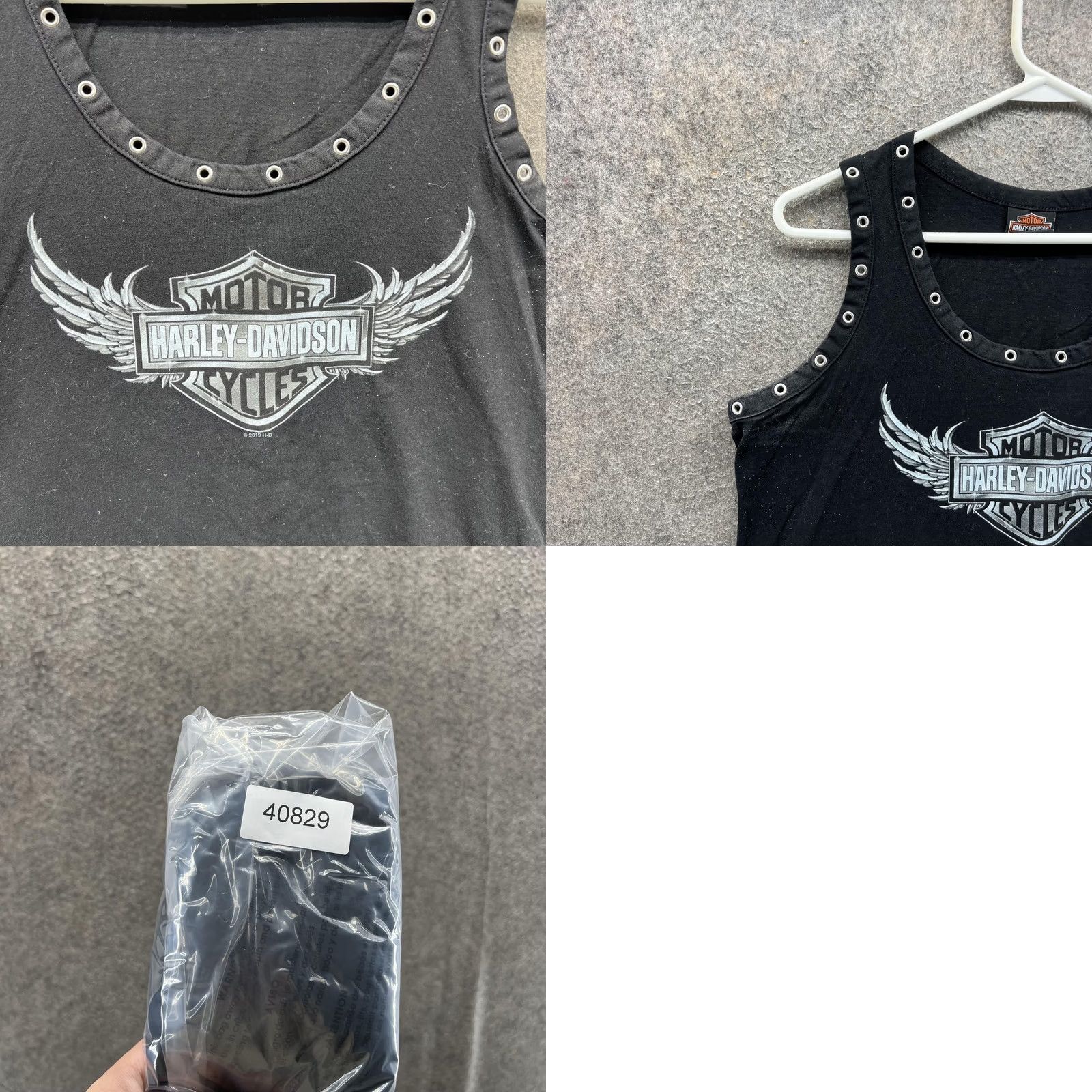 Harley Davidson Harley-Davidson Tank Top Womens XL Black Studded Scoop Neck Sleeveless Top y2k Size XL / US 12-14 / IT 48-50 - 8 Thumbnail
