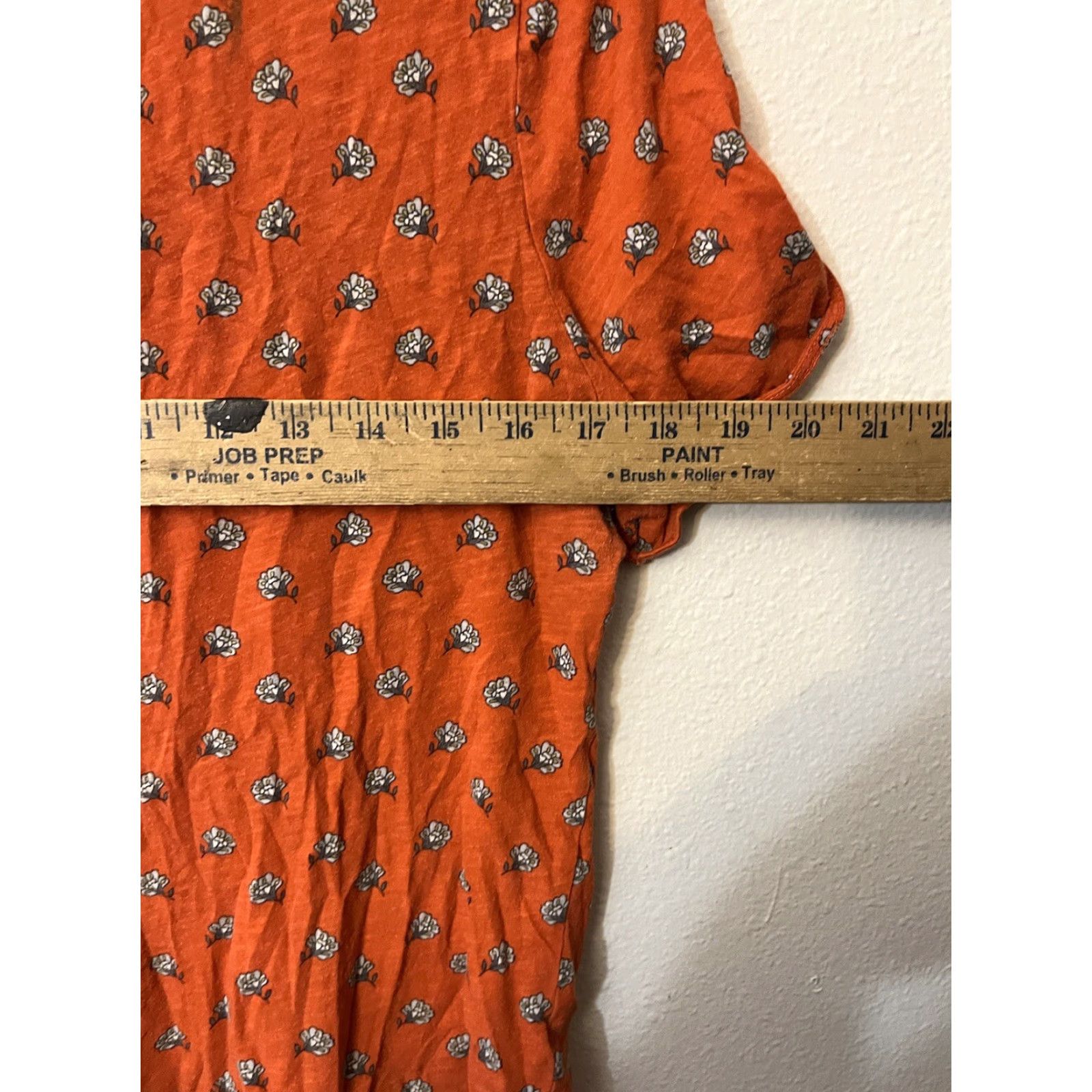 Loft VINTAGE The Loft Outlet Blouse Shirt Womens PM Petite Short Sleeve Cold Shoulder Orange Floral Knit Rayon Tunic Style Ladies Womens Size M / US 6-8 / IT 42-44 - 5 Thumbnail