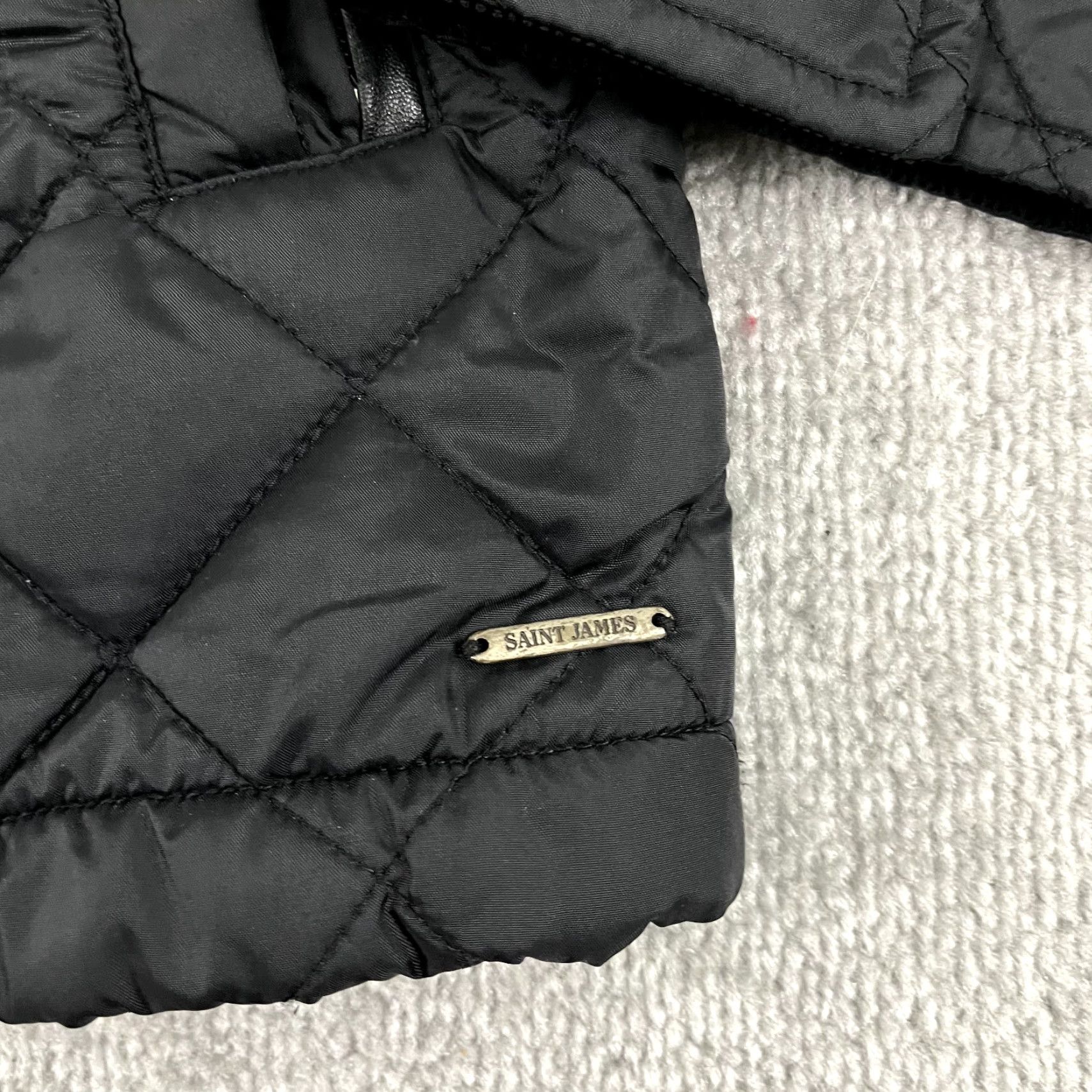 Saint James Saint-James Jacket Womens US 10 FR 42 Black Quilted Puffer Full Zip Snap Coat Size L / US 10 / IT 46 - 3 Thumbnail