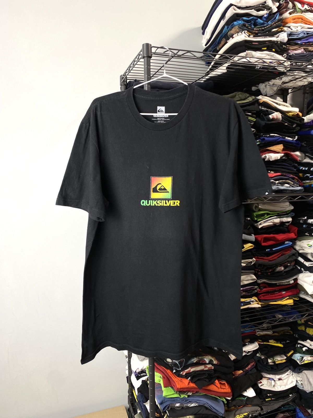 Quiksilver Vintage 2000’s Quiksilver Rasta Gradient T Shirt Surf Style Size US L / EU 52-54 / 3 - 2 Thumbnail
