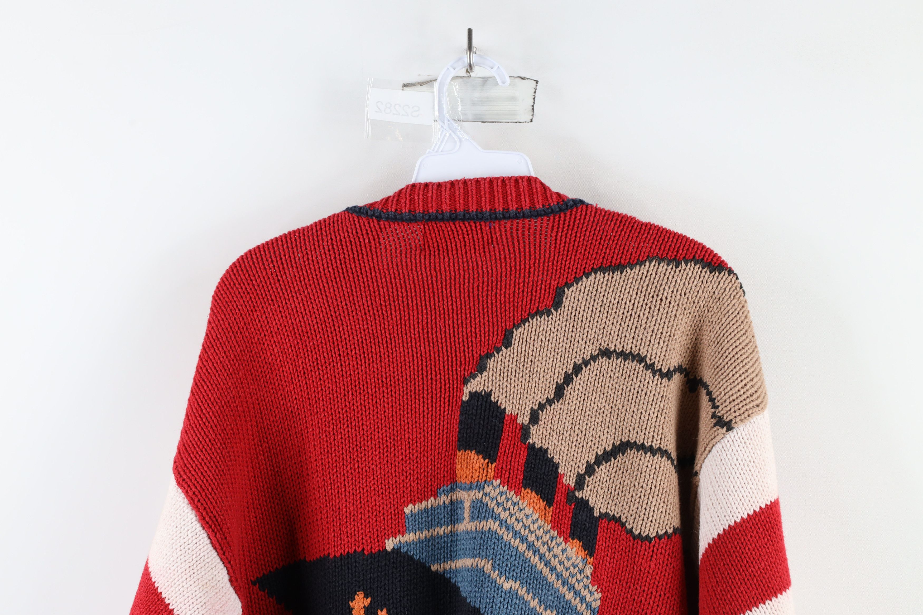 Vintage Vintage 90s Streetwear All Over Print Knit Cardigan Sweater Size ONE SIZE - 14 Thumbnail