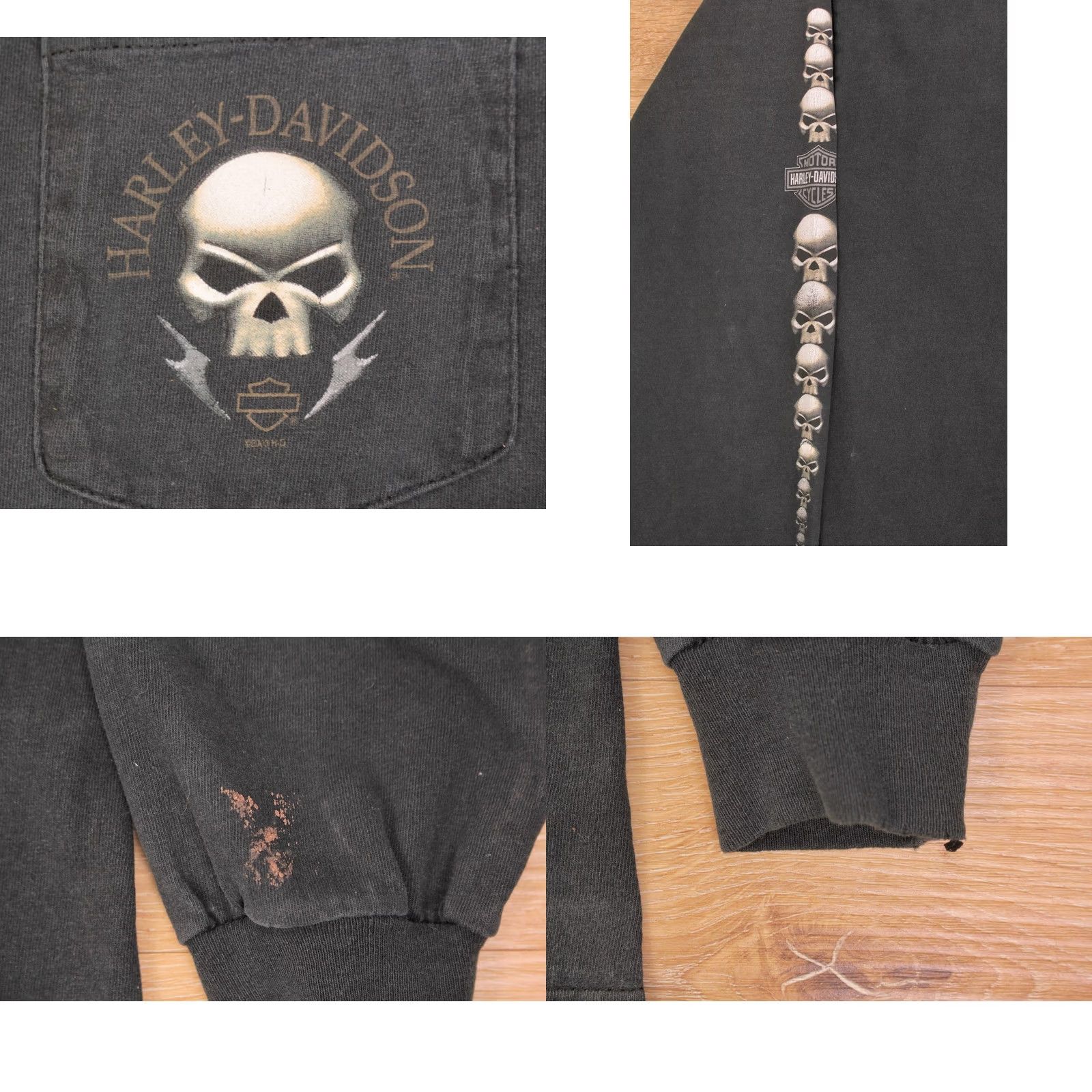 Harley Davidson Harley-Davidson VTG 90s Y2K Skull Long Sleeve TShirt XL Men Black Shirt Graphic Tee KS Topeka Skull 1990s 90s T-Shirt Size US XL / EU 56 / 4 - 8 Thumbnail