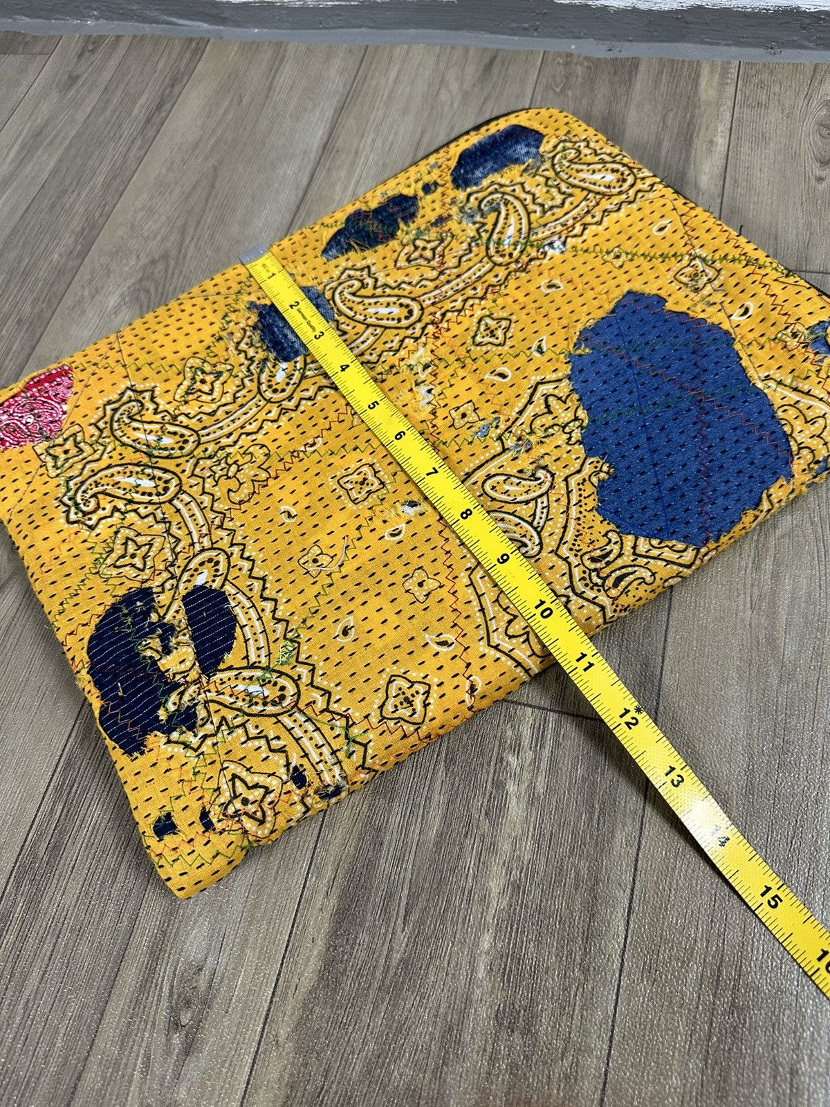 Handmade Custom Made Distressed Patchwork Boro Paisley cutch bag Size ONE SIZE - 14 Thumbnail