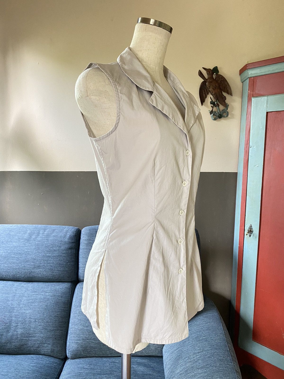 agnes b. agnes b. PARIS Gray Sleeveless Button Shirt Size XS / US 0-2 / IT 36-38 - 8 Thumbnail