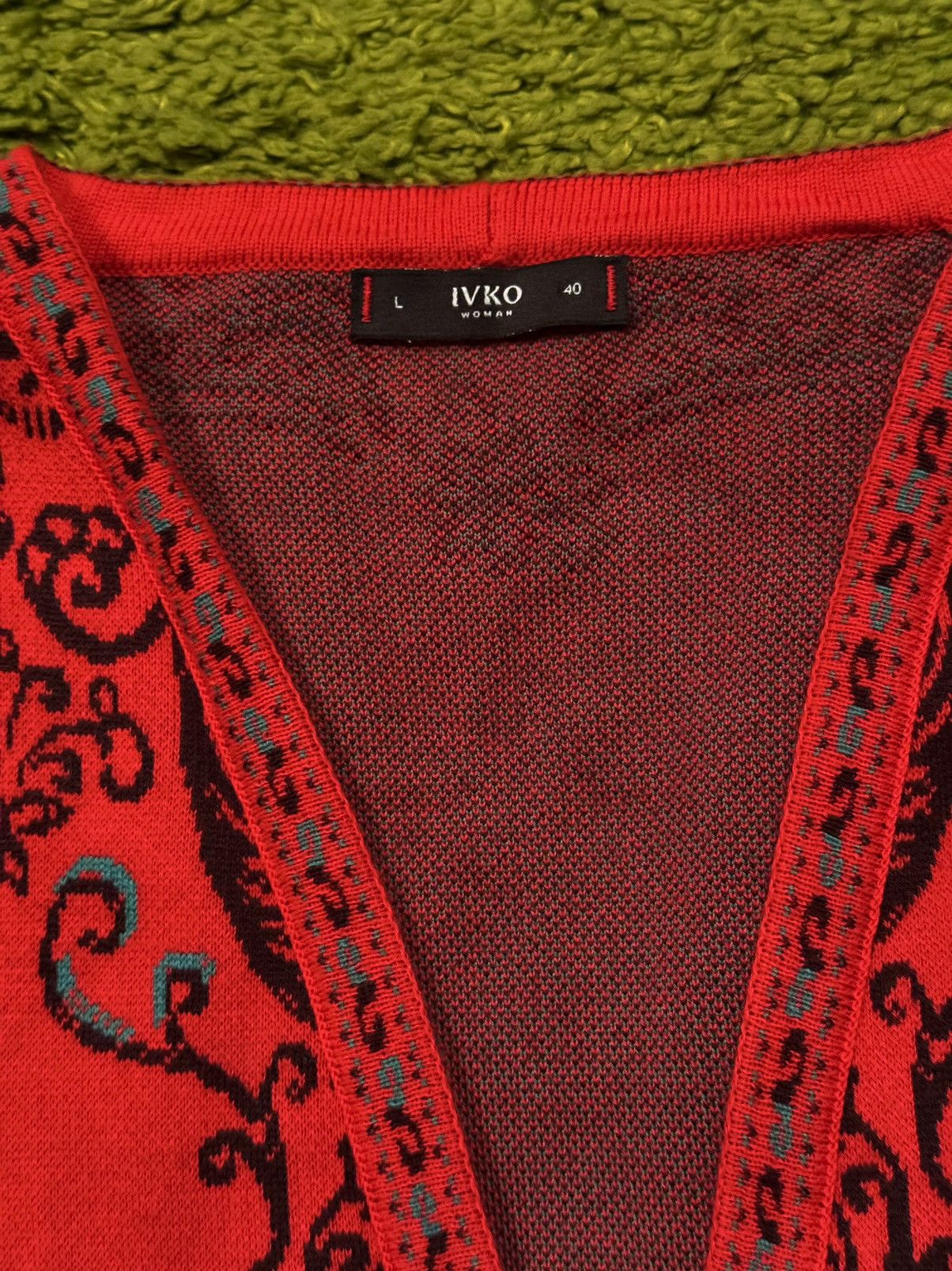 Designer Ivko avant garde jacquard cardigan sweater Size S / US 4 / IT 40 - 3 Thumbnail